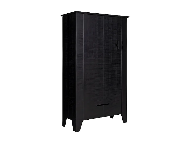 Armoire en pin massif noir style moderne YOUPI