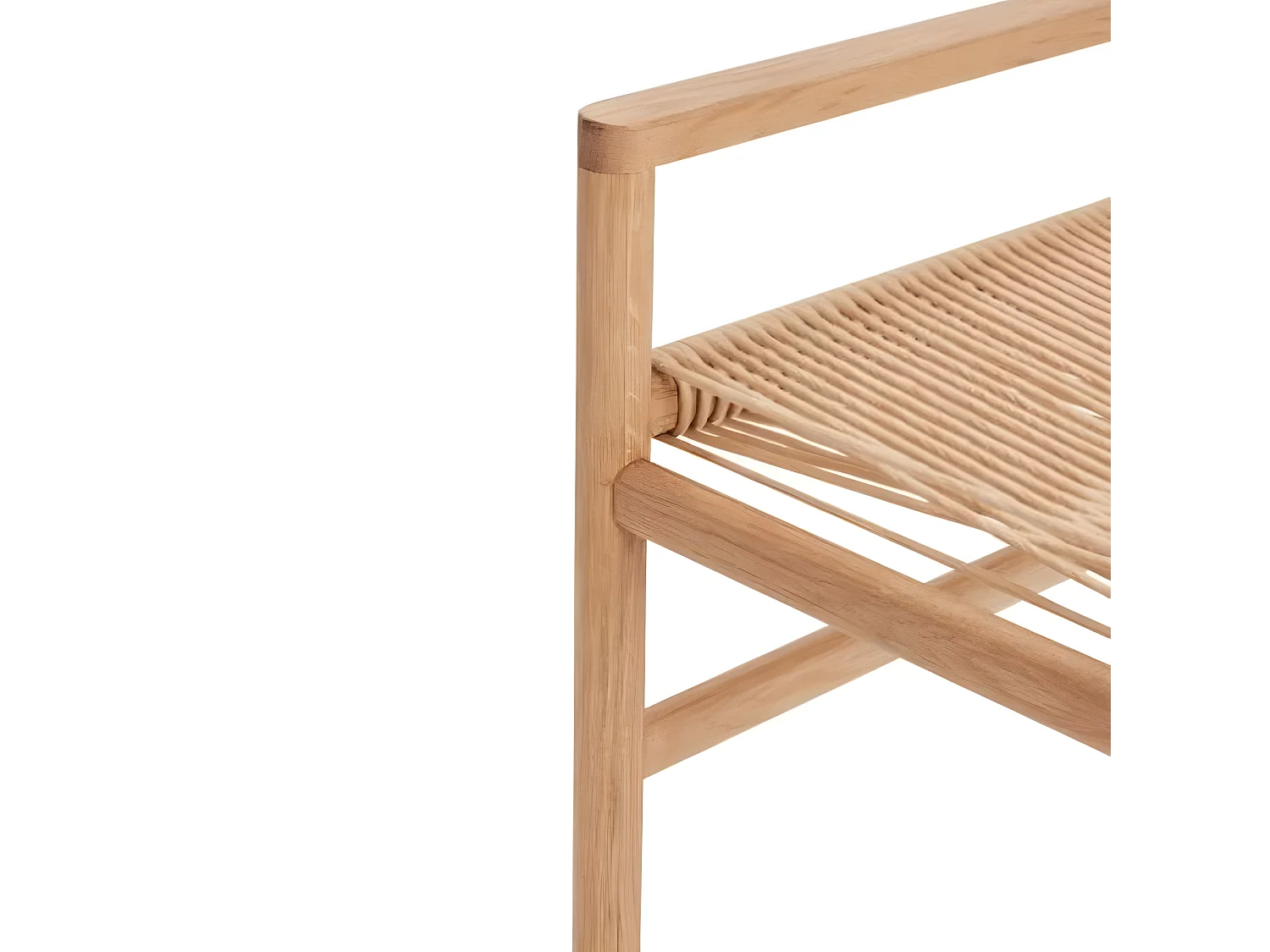 Banc scandinave en bois avec assise en corde 100cm DALLAS