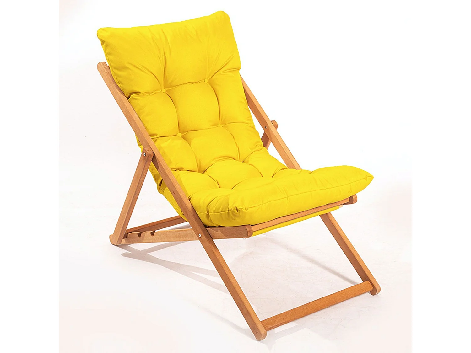 Ensemble 2 chaise de jardin et 1 table basse Purrault Bois massif clair et Tissu Jaune