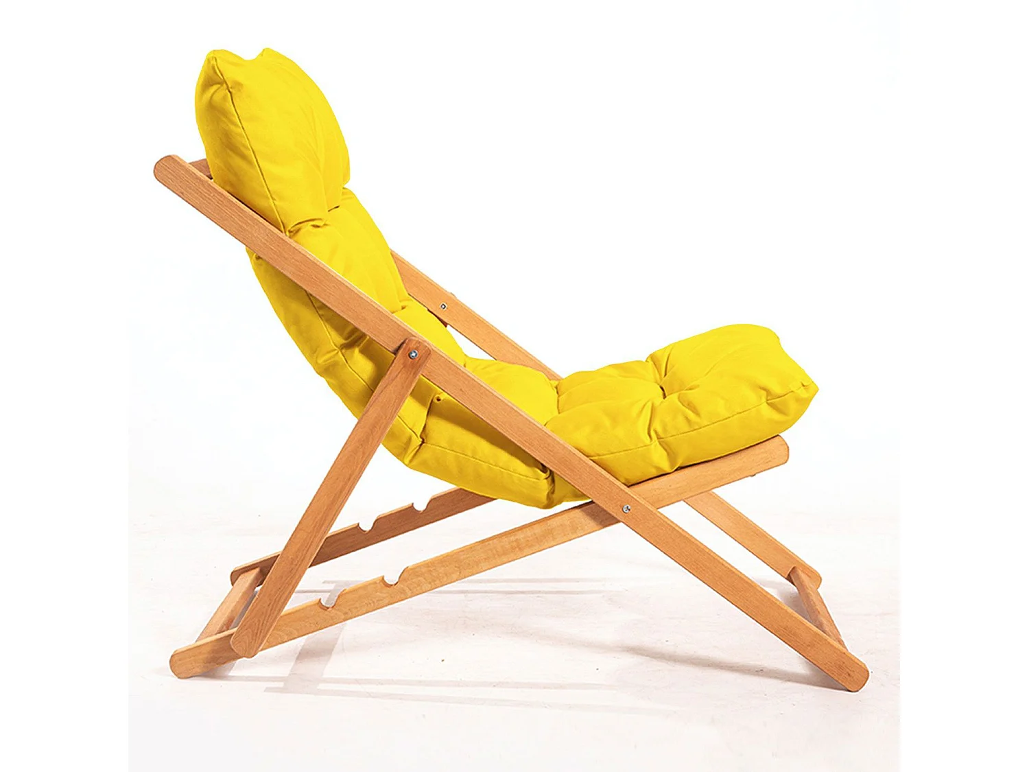 Ensemble 2 chaise de jardin et 1 table basse Purrault Bois massif clair et Tissu Jaune