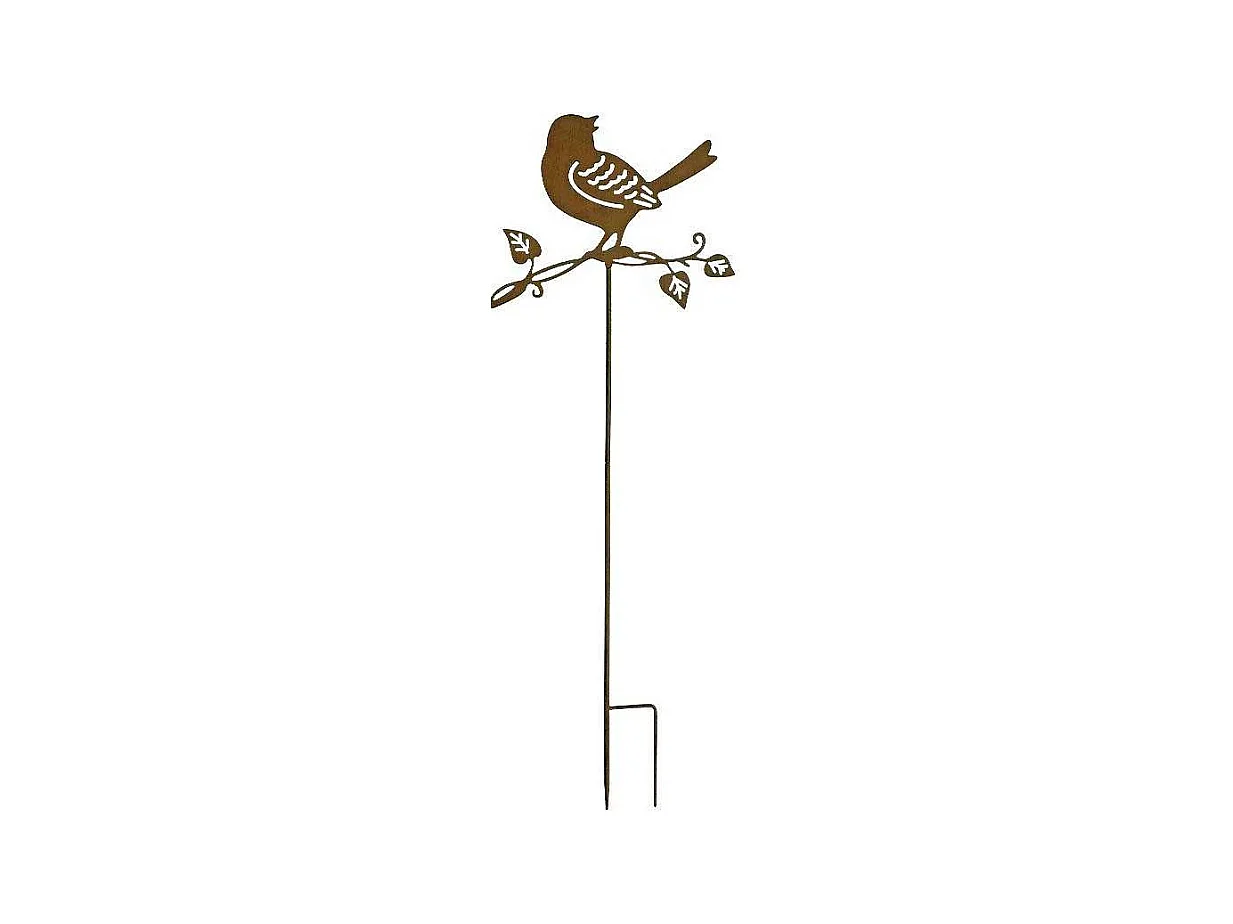 Tuteur déco oiseau sur branche en fer 36 x 102 cm