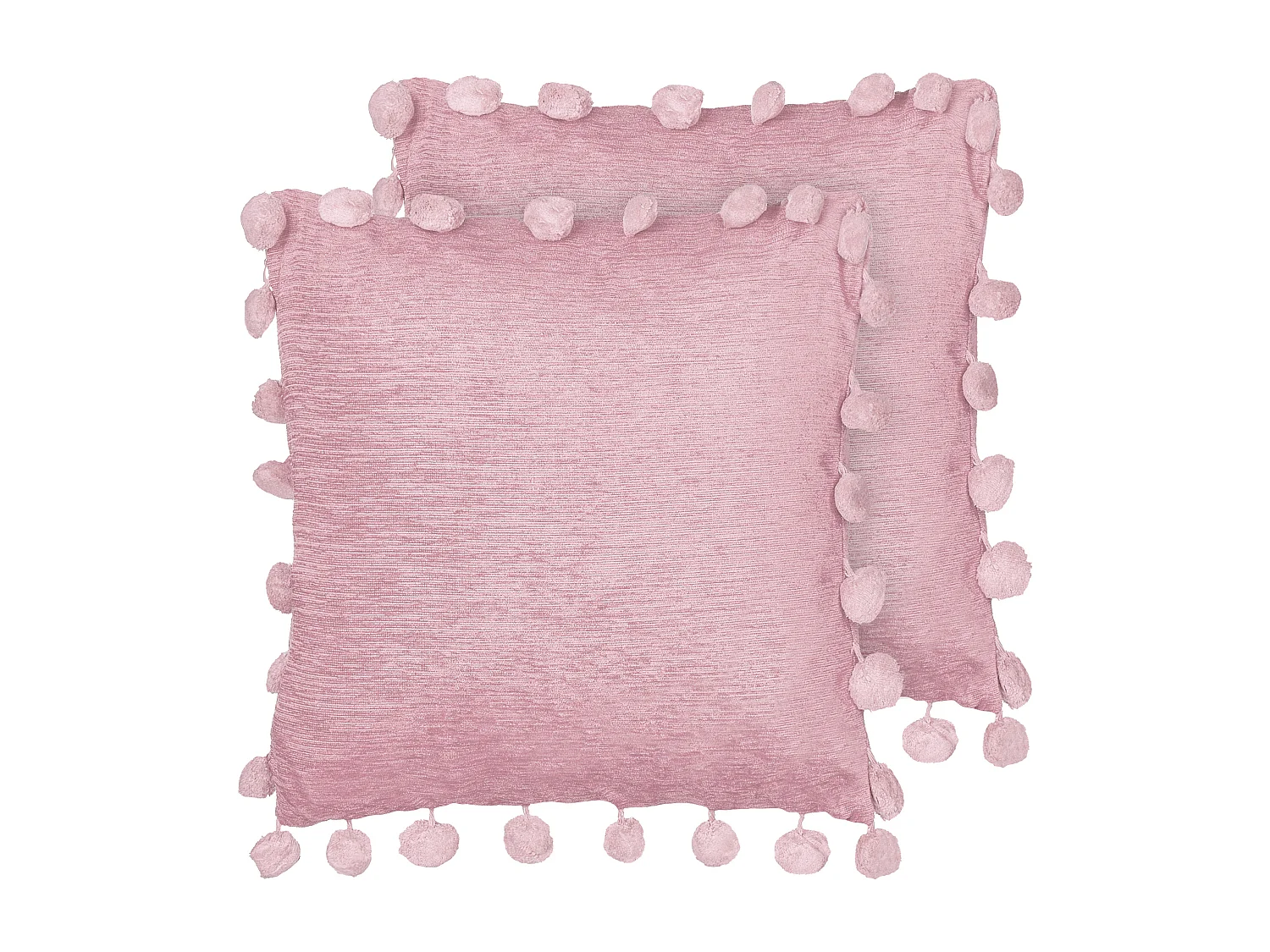 Set van 2 decoratieve kussens JASMINE 45 x 45 cm Roze Effen
