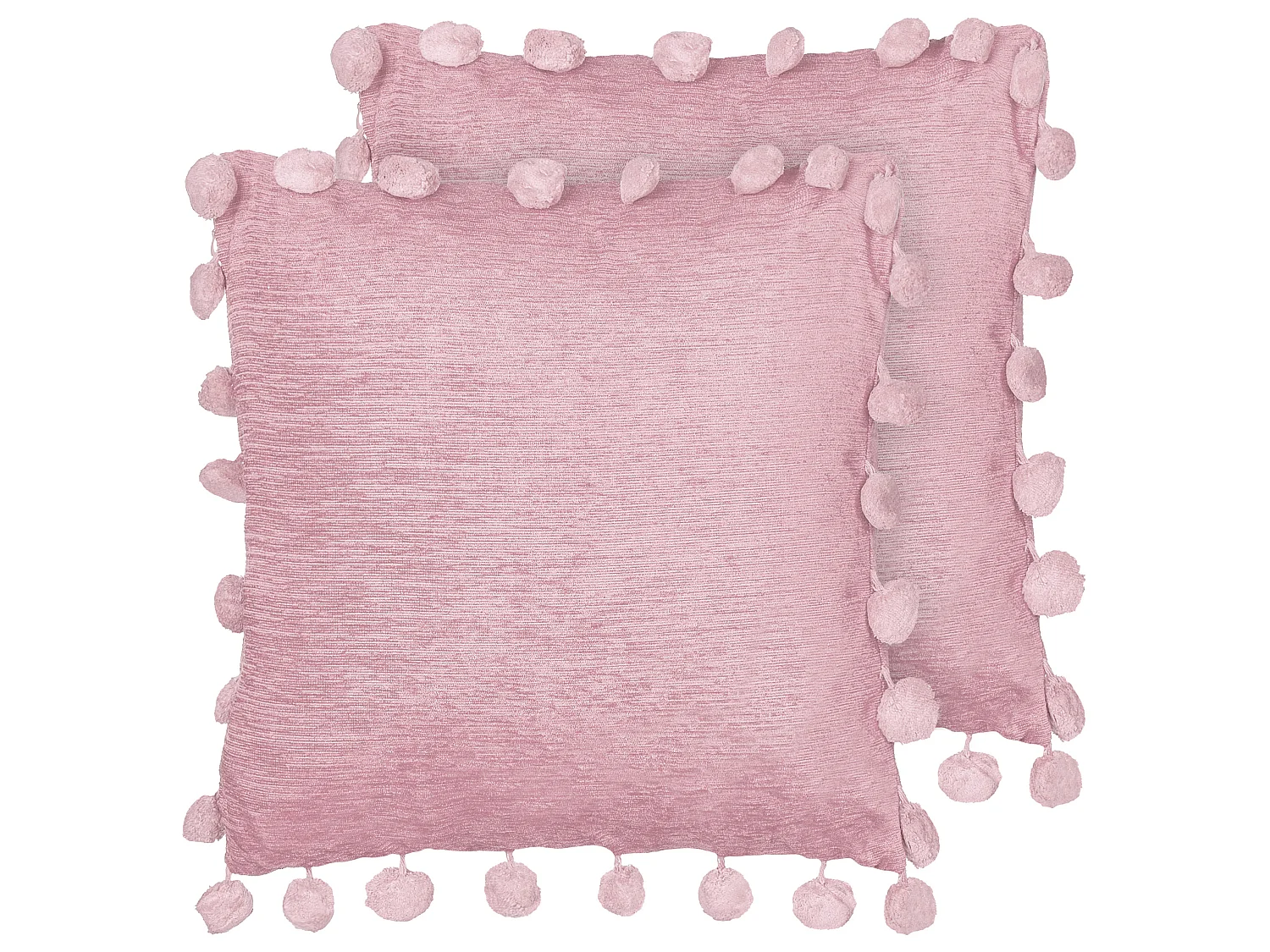 Set of 2 Decorative Cushions JASMINE 45 x 45 cm Pink Solid