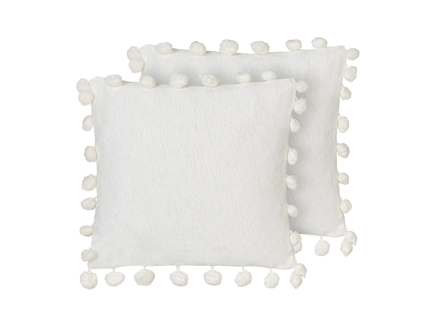 Conjunto de 2 cojines decorativos JASMINE 45 x 45 cm Blanco Liso