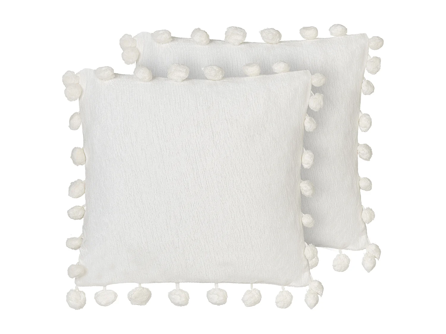 Dekokissen 2er Set JASMINE 45 x 45 cm Weiss Ohne Muster