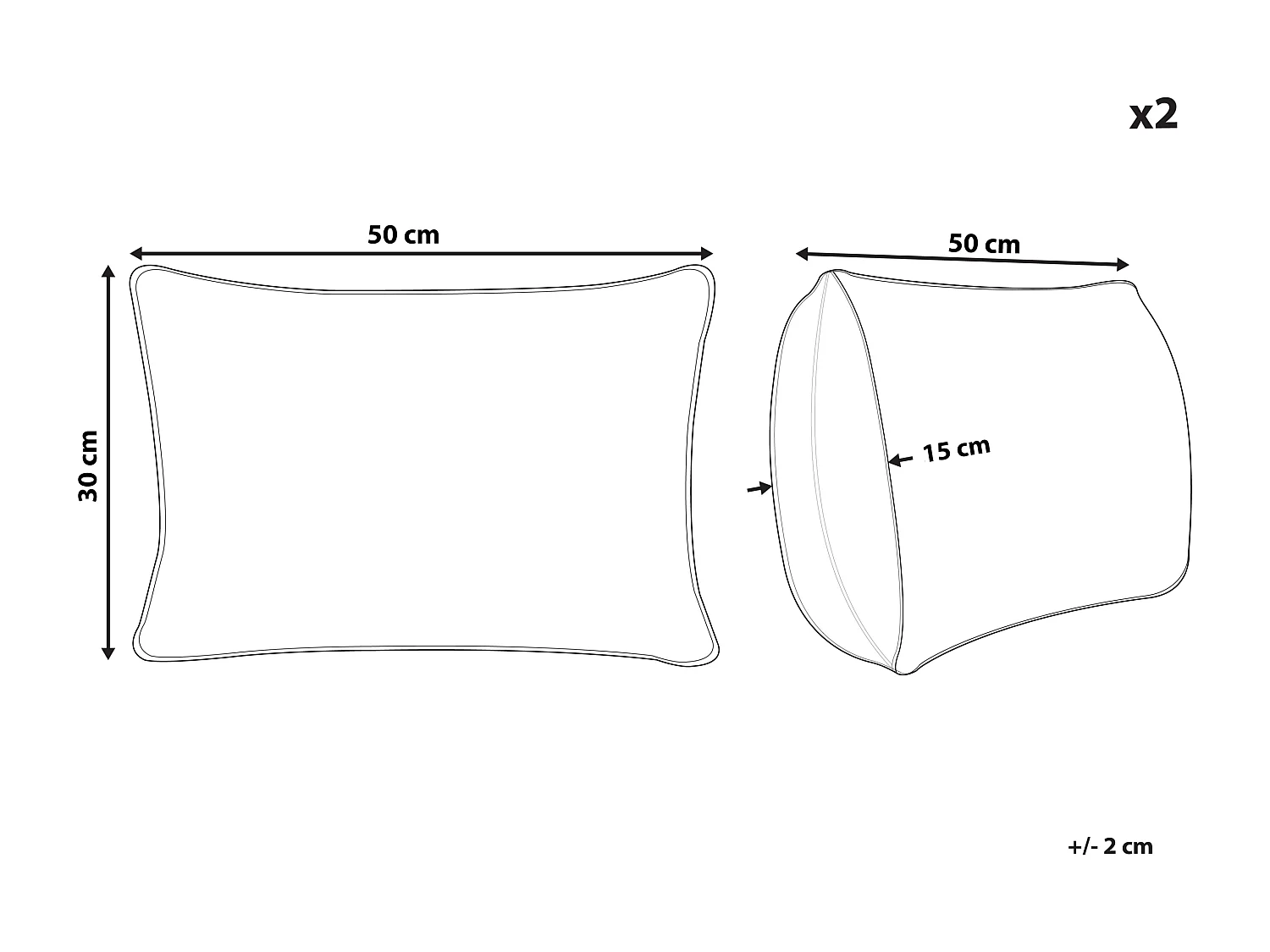 Lot de 2 coussins décoratifs ZALEYA Coton 30 x 50 cm Blanc Motif floral