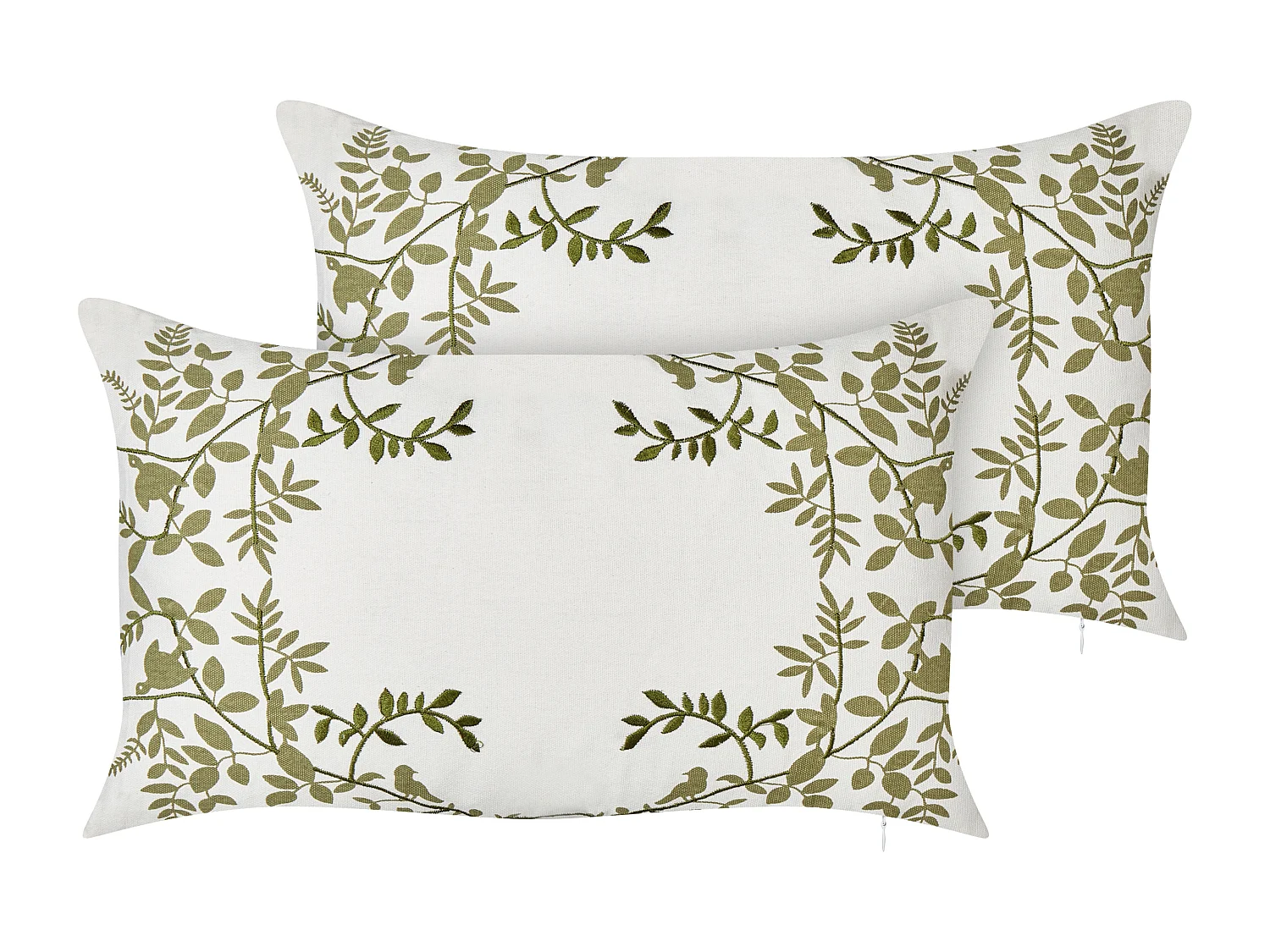 Dekokissen 2er Set beige einfarbig quadratisch 60x60 cm mit Biese modern Lapsana