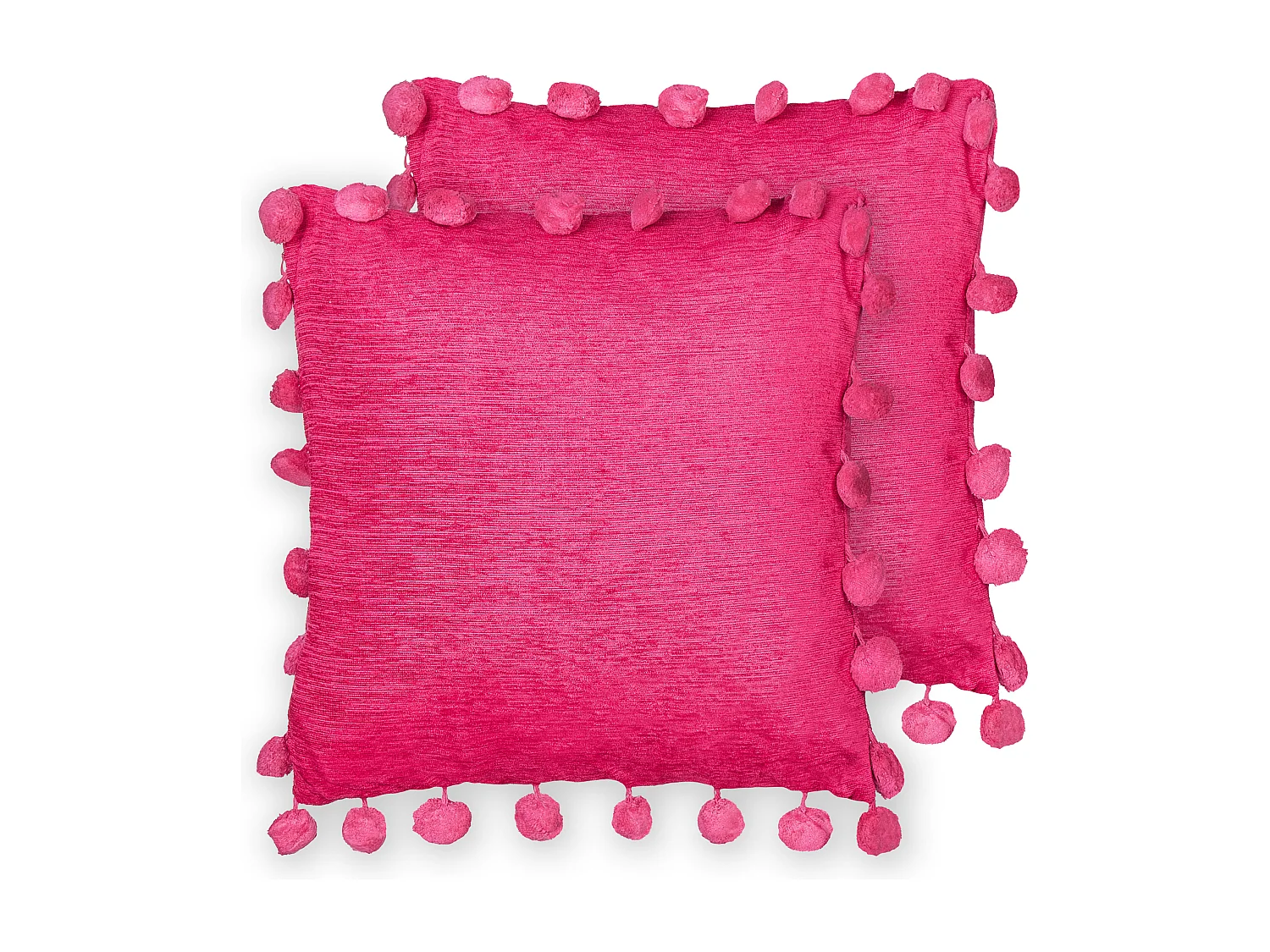 Conjunto de 2 almofadas decorativas JASMINE 45 x 45 cm Fucsia Sólido