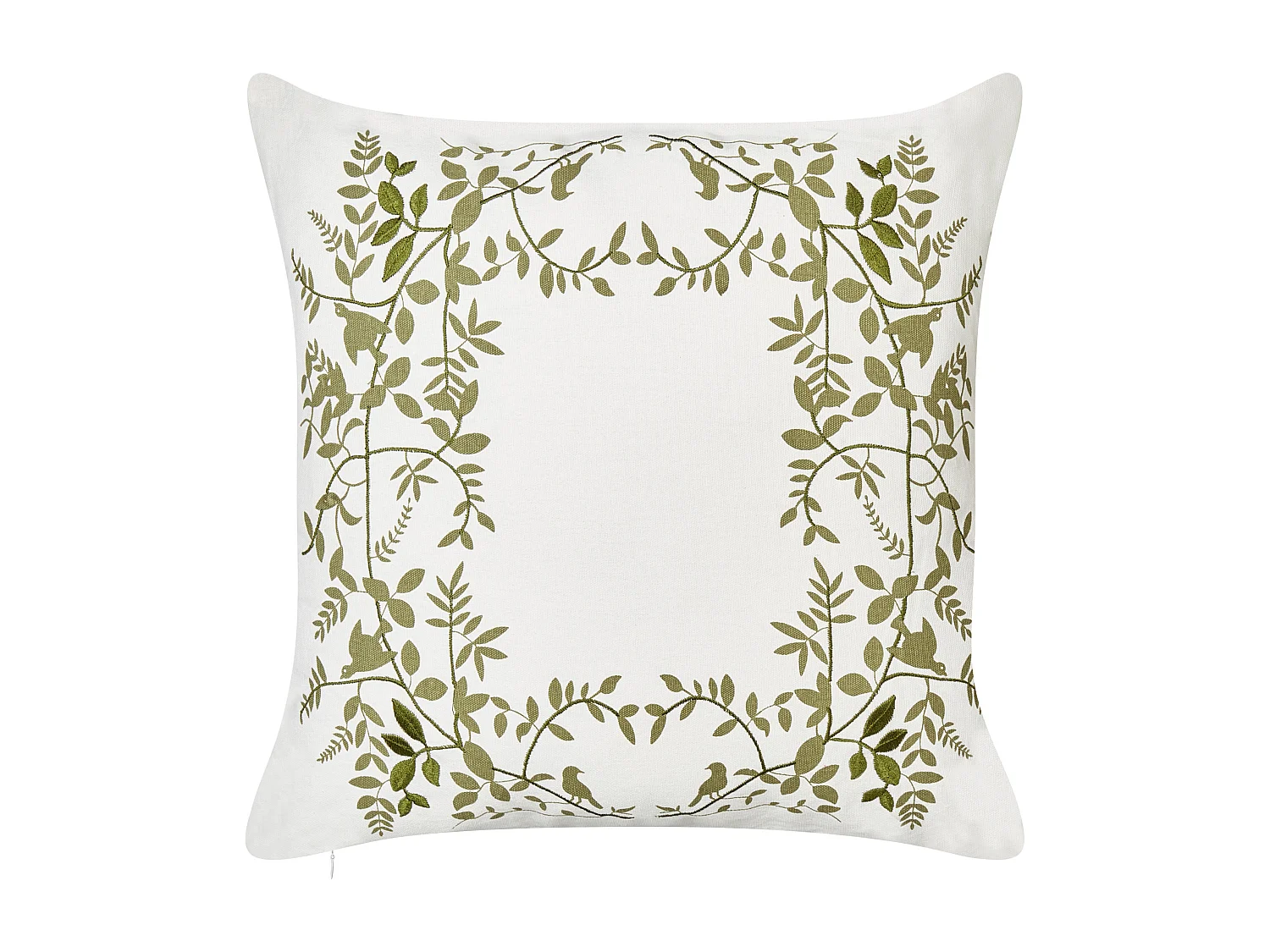 Lot de 2 coussins décoratifs ZALEYA Coton 45 x 45 cm Blanc Motif floral