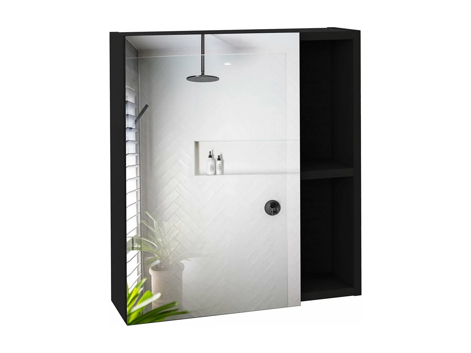 Kit di pronto soccorso Labelle in melamina, con specchio , 49.53 cm X 44.95 cm X 13.71 cm , Nero