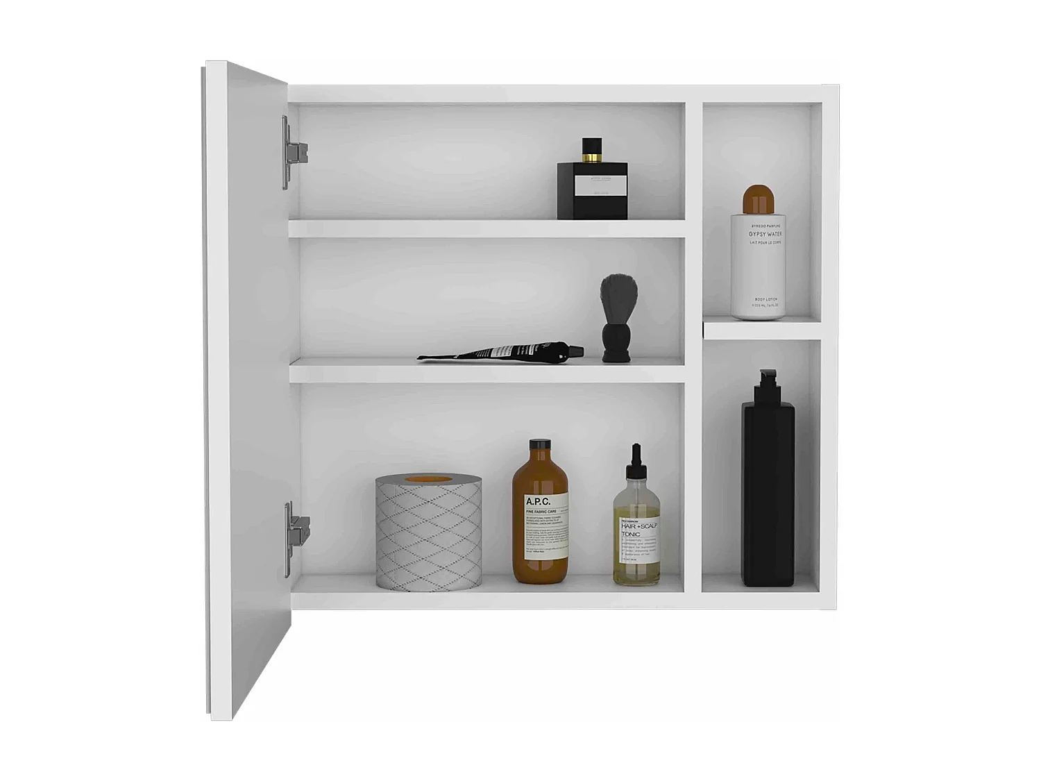 Kit di pronto soccorso Oman in melamina, con specchio , 47.24 cm X 49.78 cm X 13.97 cm , Bianco