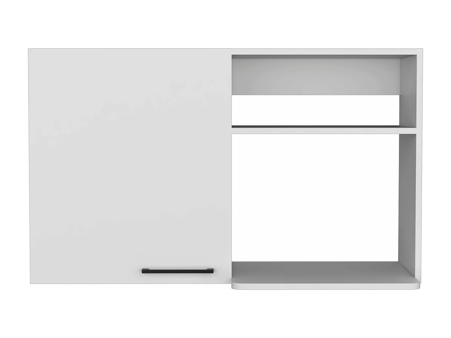 Armoire murale en mélamine Napoles, 2 étagères de rangement ouvertes, une porte, 60 cm X 100 cm X 40 cm , Blanc