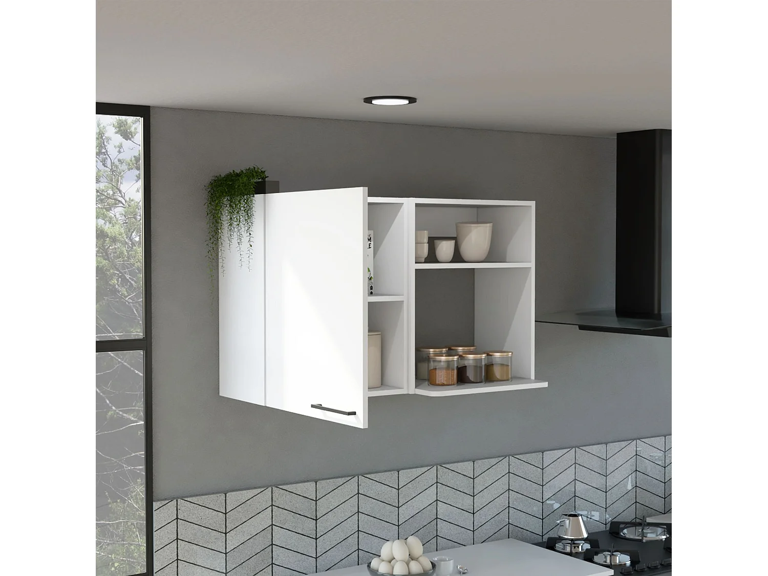 TUHOME CONCEPT Móvel alto de cozinha Napoles de 100 cm, branco