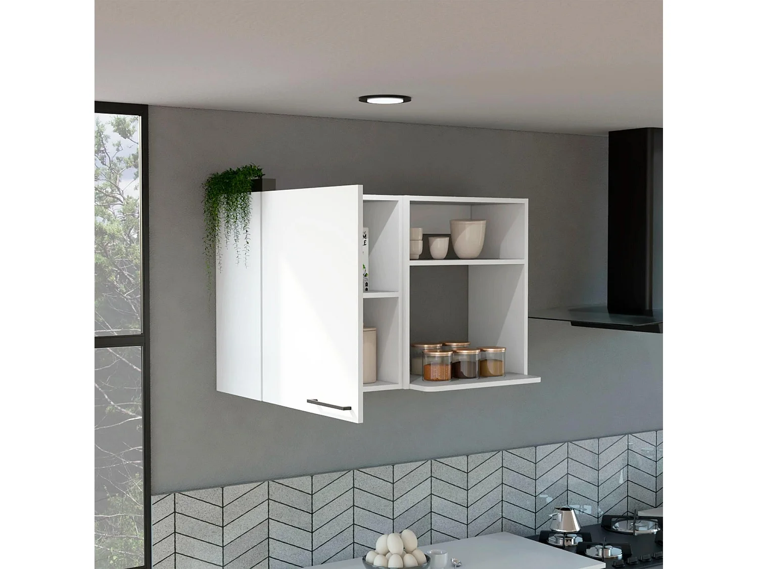 TUHOME CONCEPT Móvel alto de cozinha Napoles de 100 cm, branco