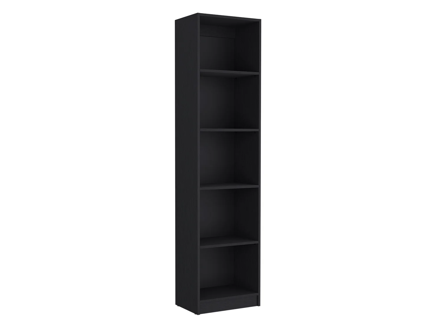 Librería Home Xs en Melamina, con estantes de 5 niveles y diseño delgado , 180.59 cm  X 45 cm  X 29.89 cm  , Negro