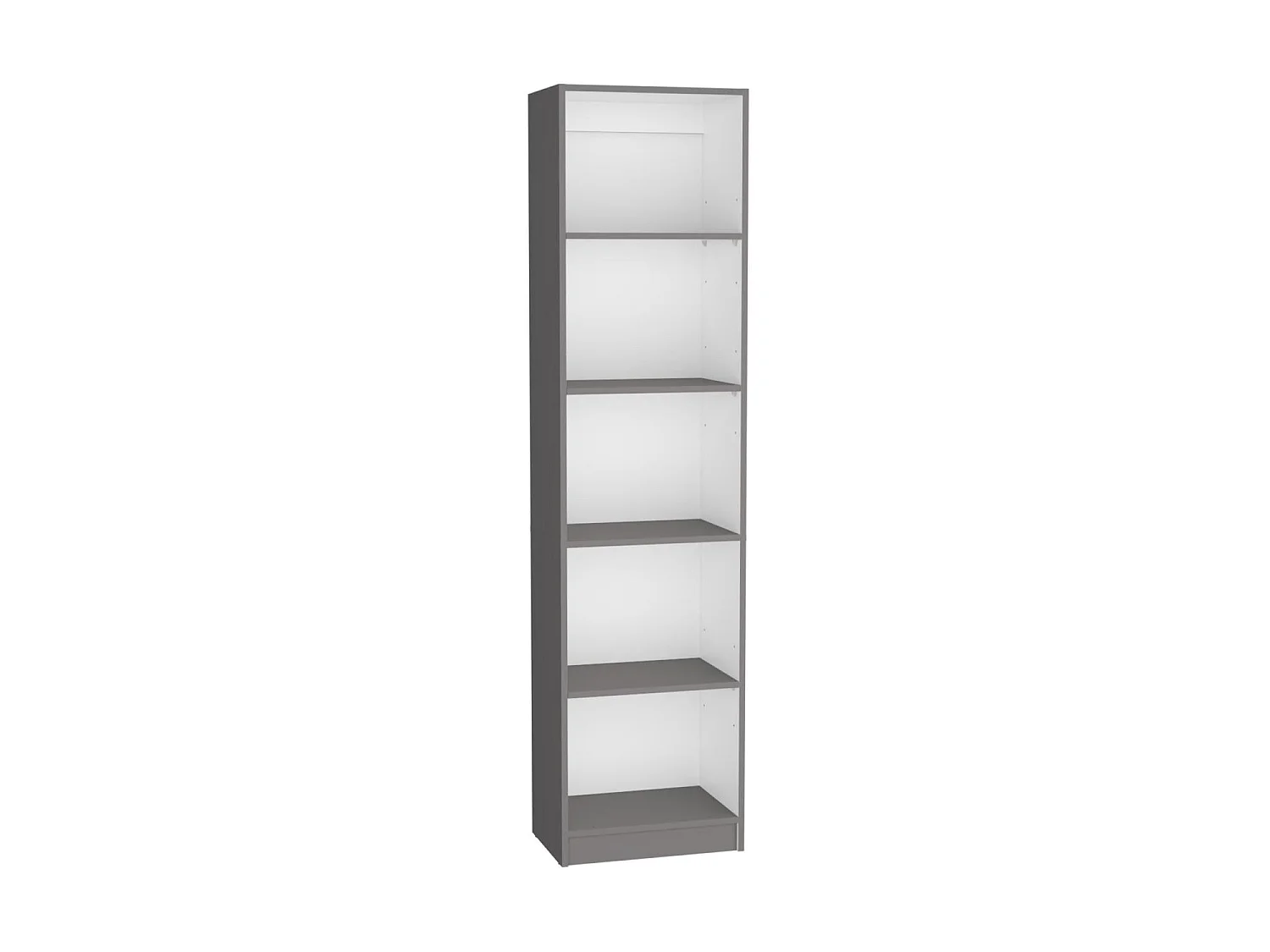 Estante Home de 180 cm, cinzento chumbo e branco