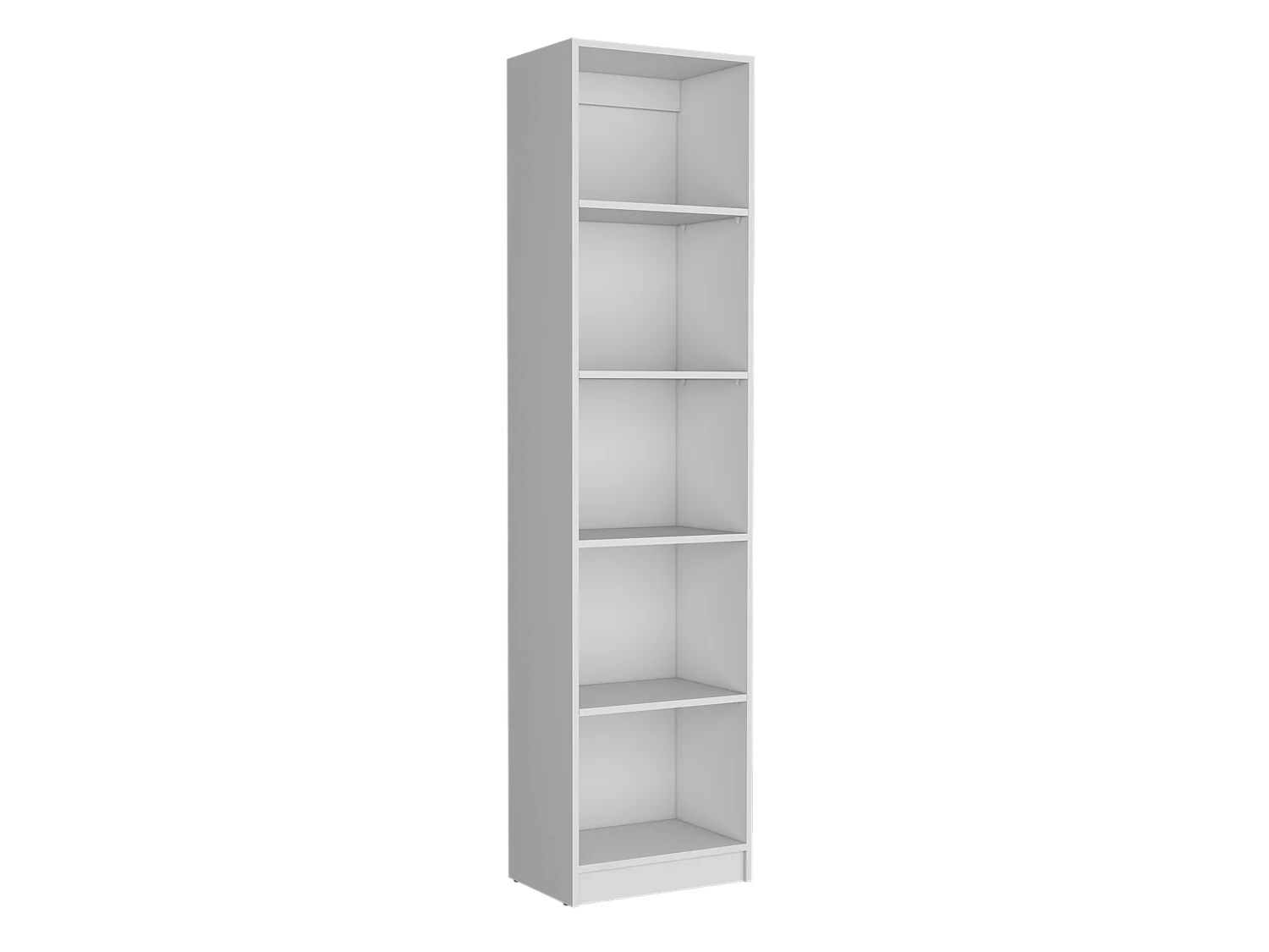 Librería Home Xs en Melamina, con estantes de 5 niveles y diseño delgado , 180.59 cm  X 45 cm  X 29.89 cm  , Blanco