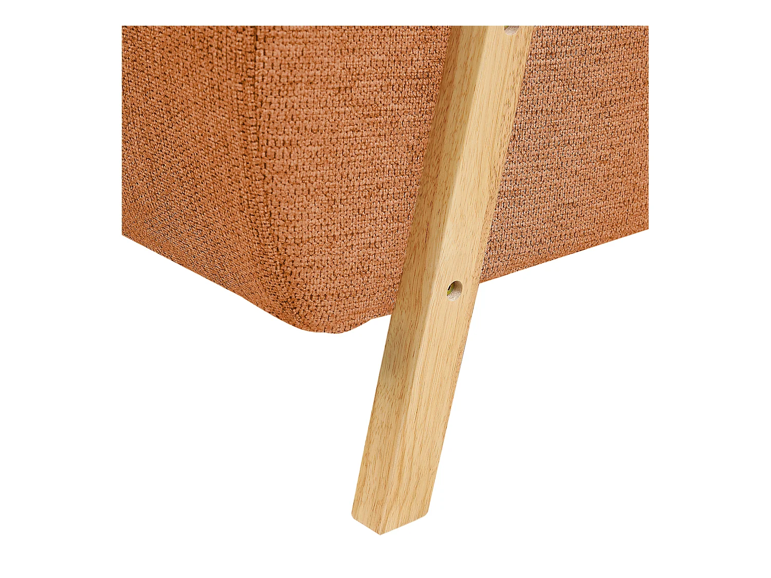 Sessel orange / heller Holzfarbton mit Armlehnen Retro Stil Lesja