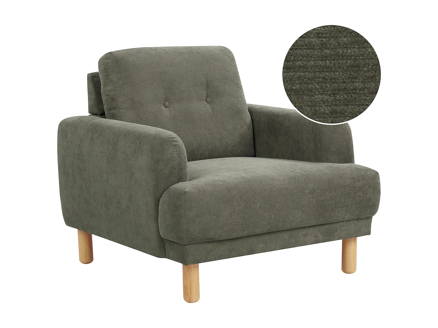 Fauteuil TUVE Velours côtelé Vert foncé