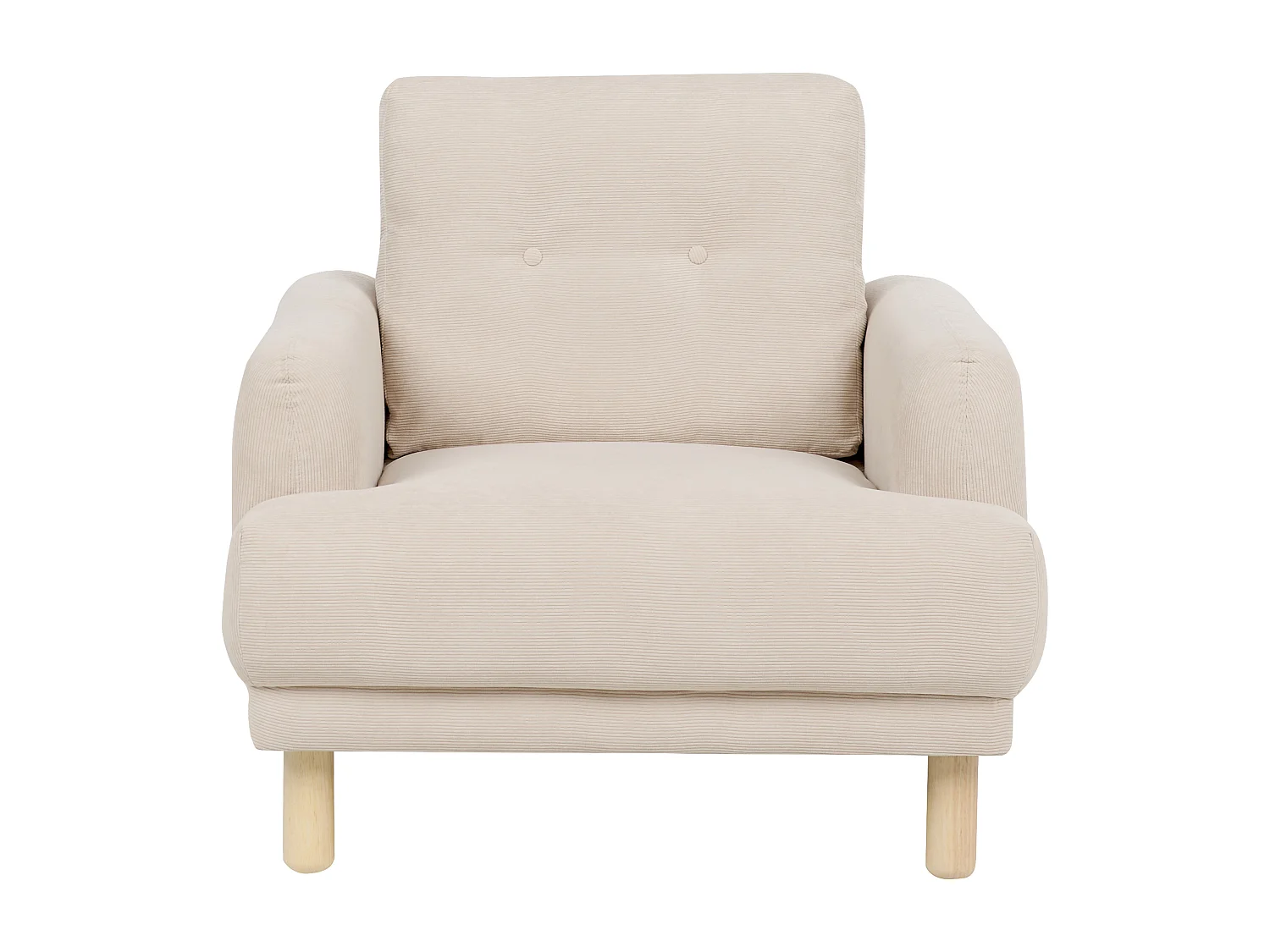 Fauteuil TUVE Velours côtelé Beige clair