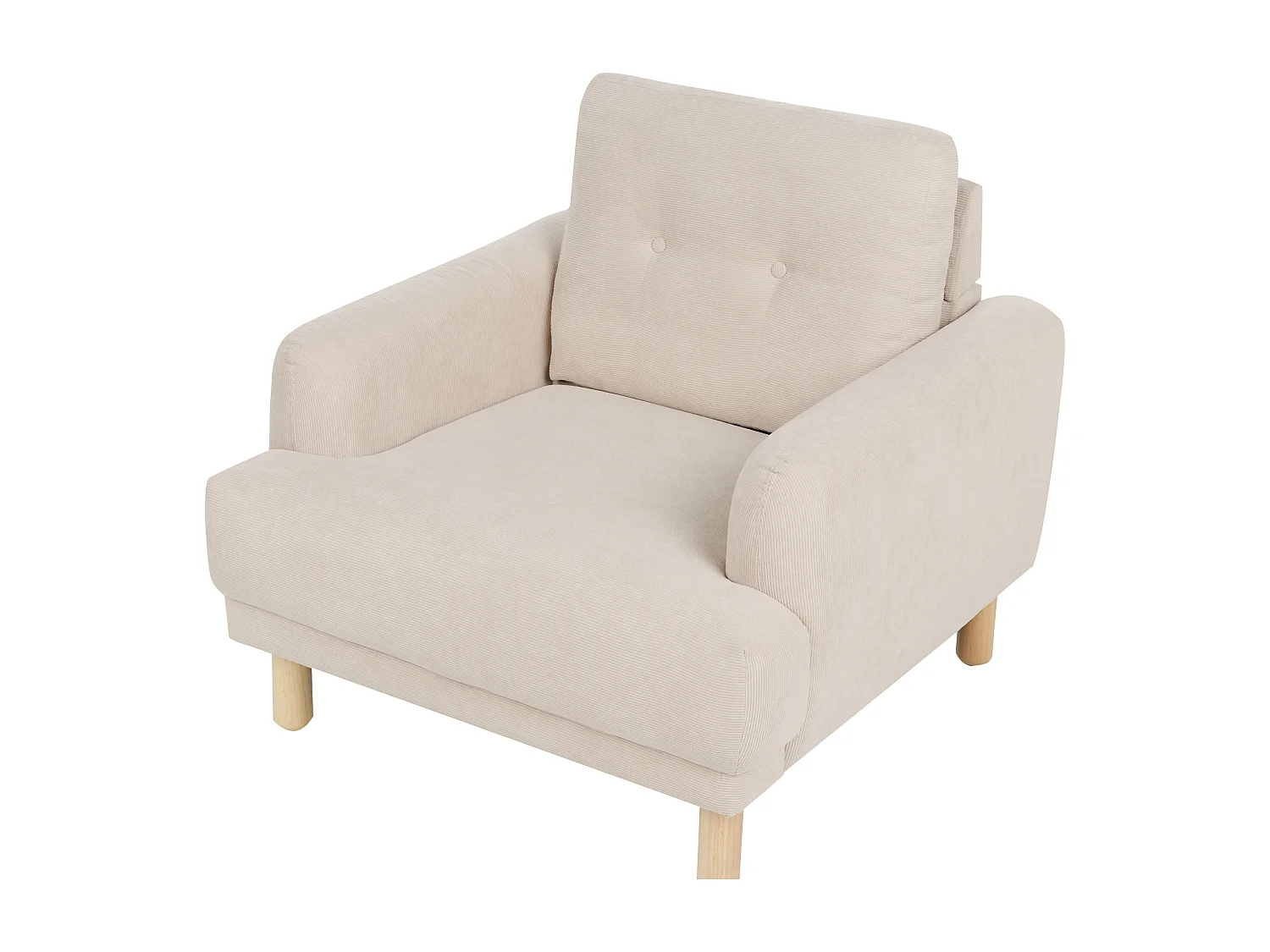 Fauteuil TUVE Velours côtelé Beige clair