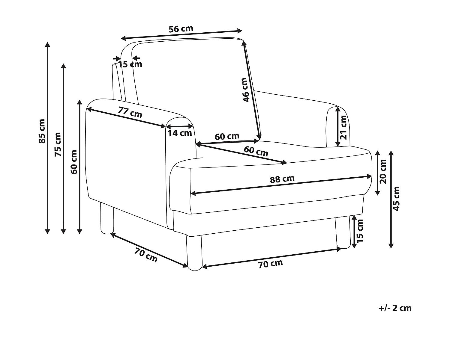 Sessel TUVE Stoff Cremeweiss