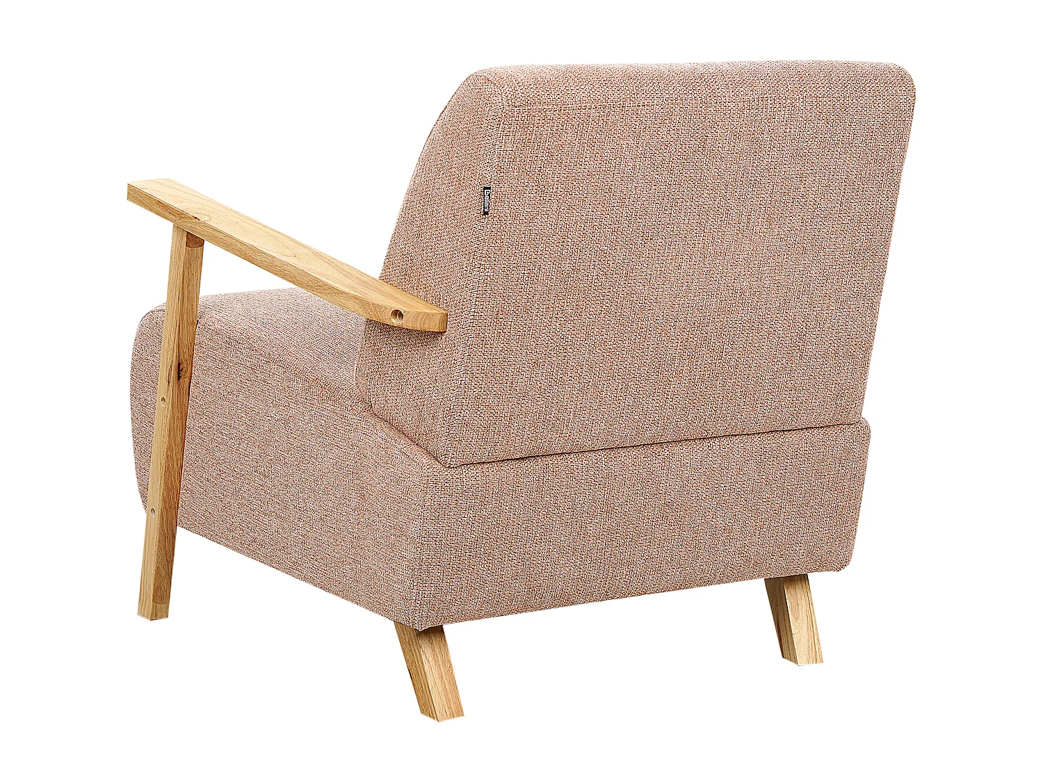 Sessel rosa / heller Holzfarbton mit Armlehnen Retro Stil Lesja