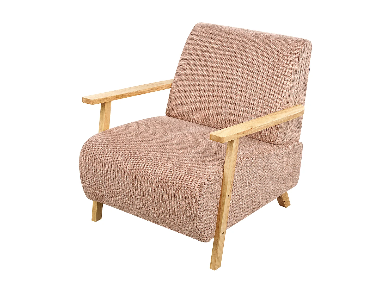 Sessel rosa / heller Holzfarbton mit Armlehnen Retro Stil Lesja