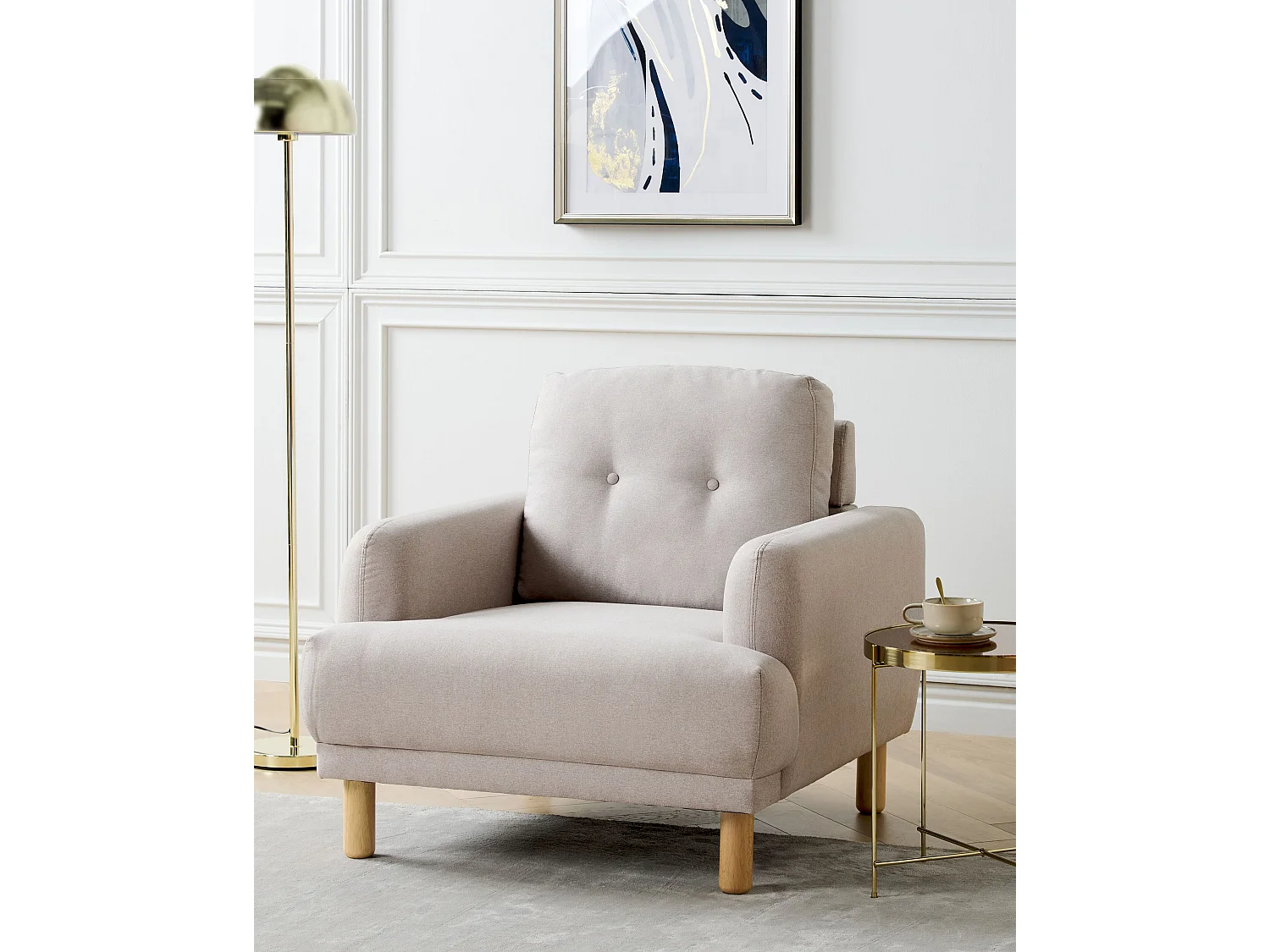 Fauteuil TUVE Tissu Taupe