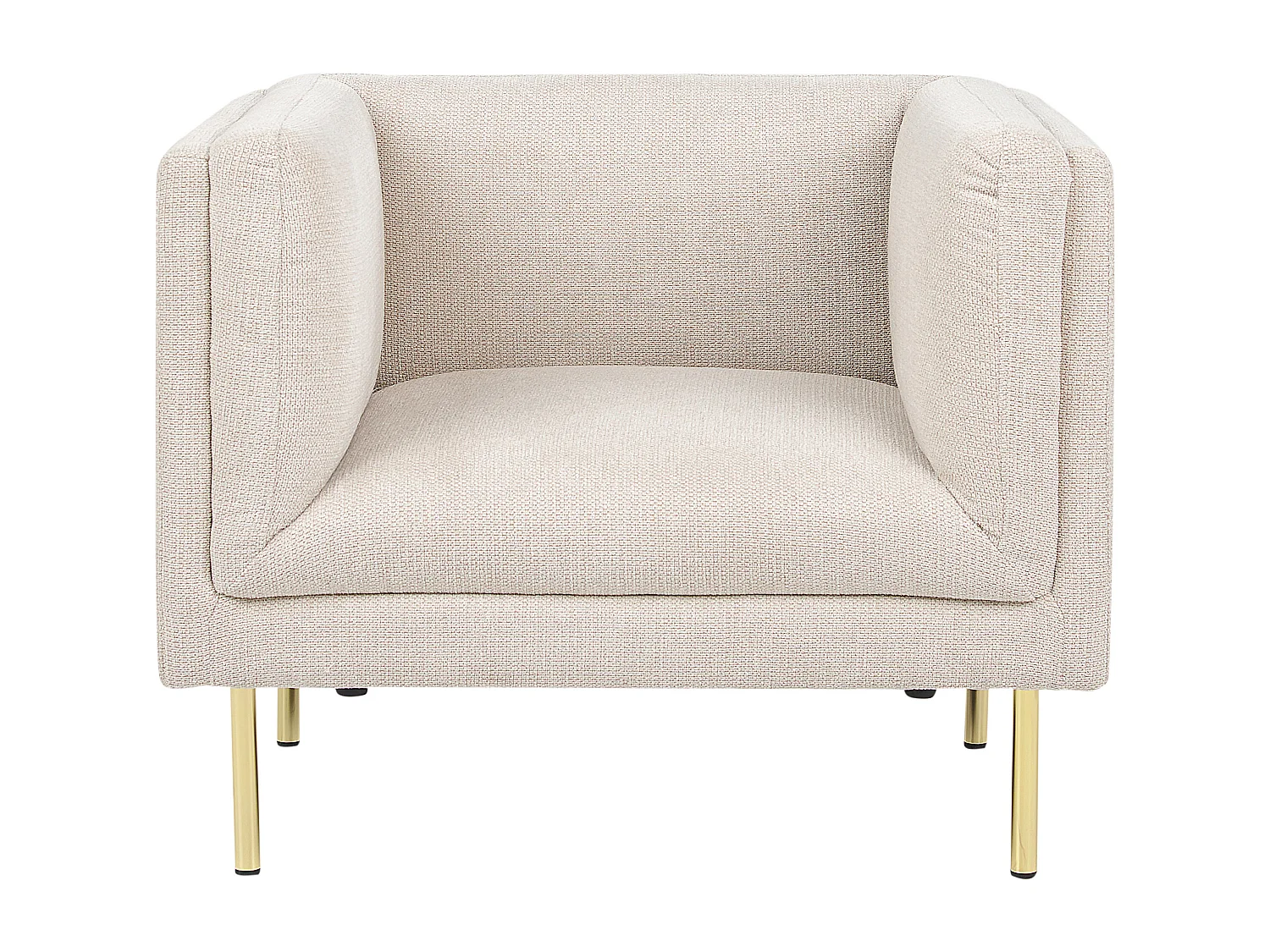 Sessel aus Stoff beige / goldene Beine mit Armlehnen modern Moen