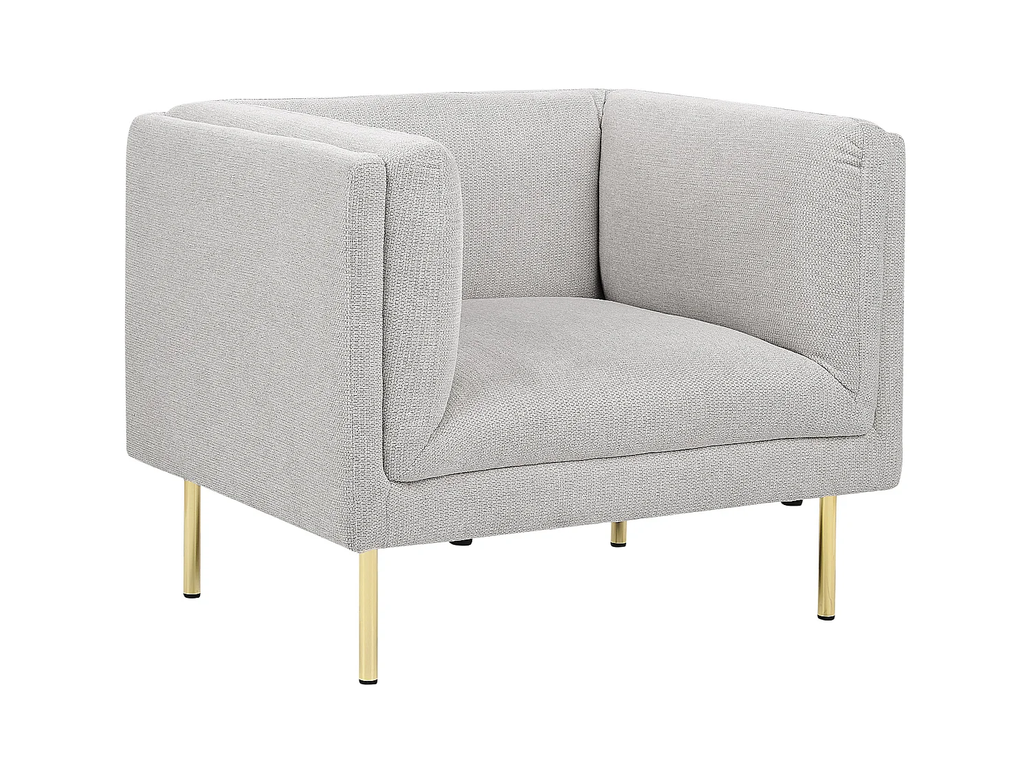 Sessel aus Stoff grau / goldene Beine mit Armlehnen modern Moen