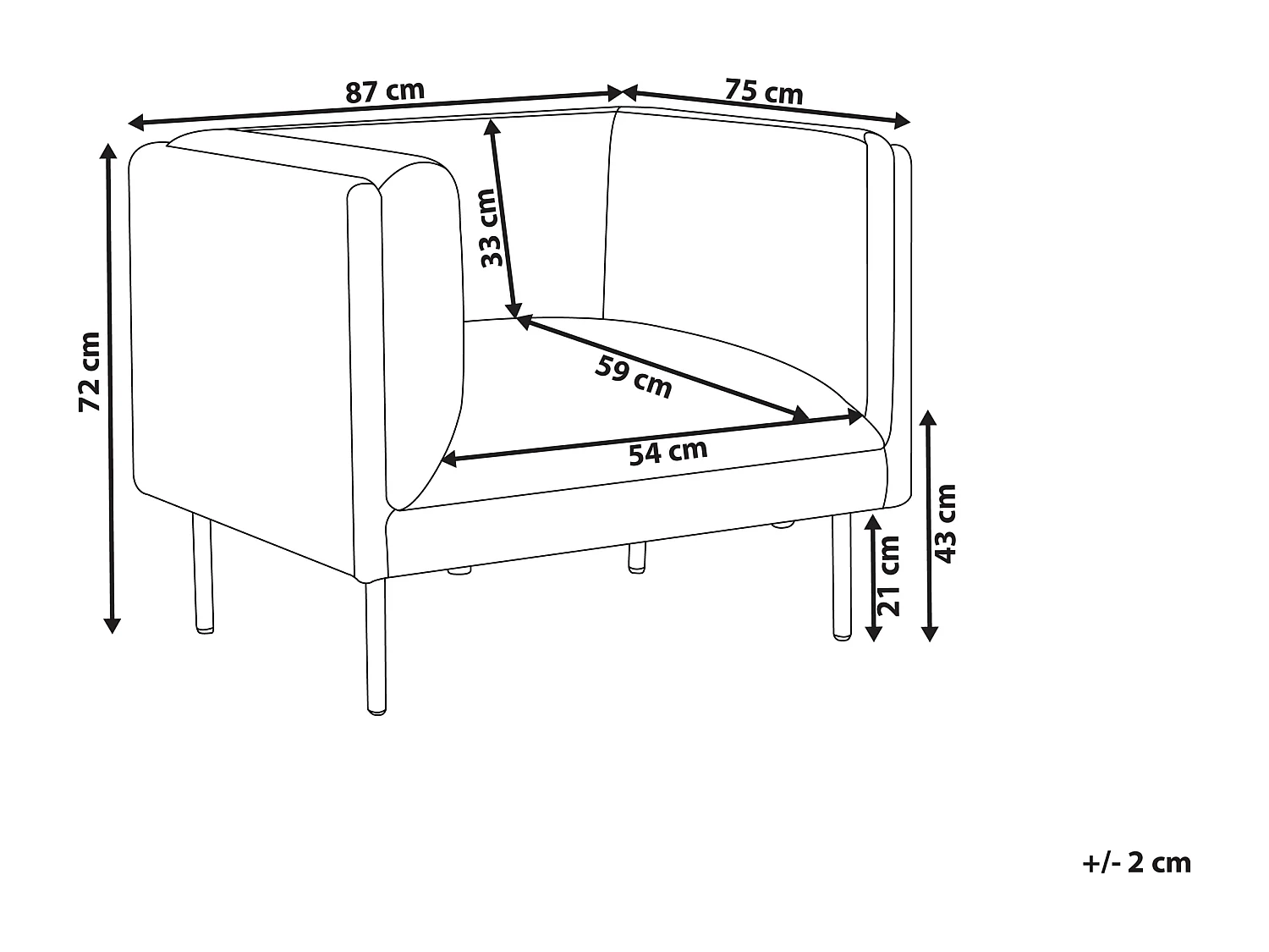 Fauteuil MOEN Tissu Gris clair