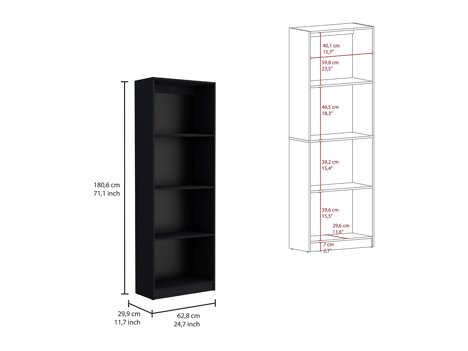 Estante Home de 181 cm, wengué
