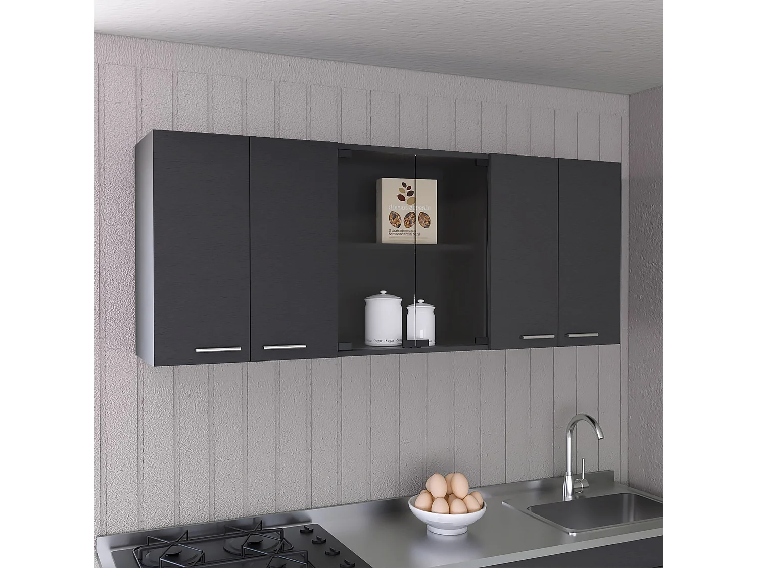 Pensile da cucina da 150 cm, wengé