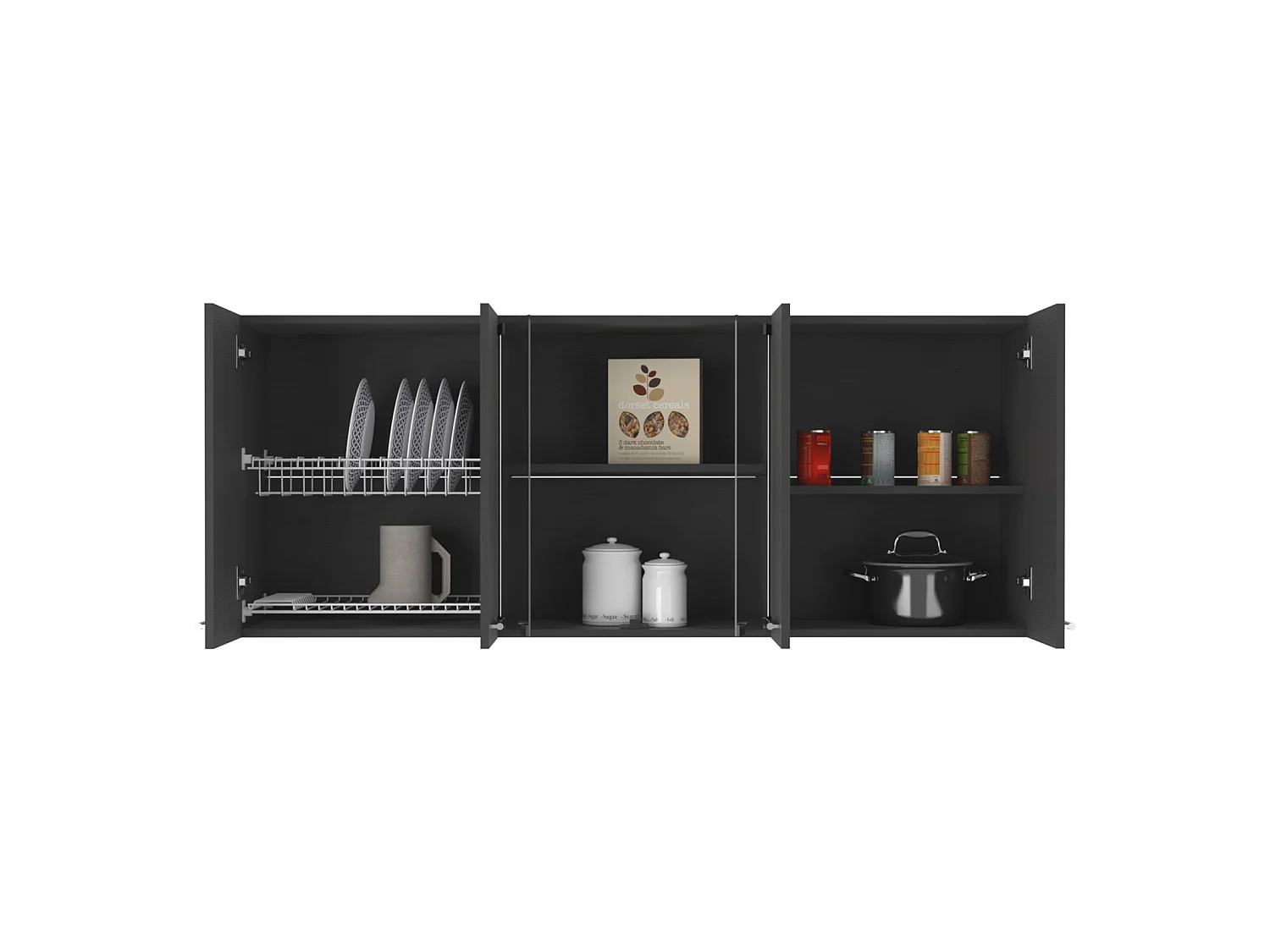 Pensile da cucina da 150 cm, wengé