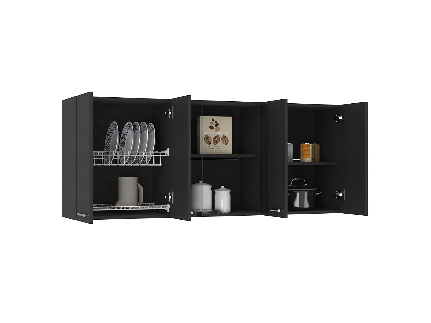 Pensile da cucina da 150 cm, wengé