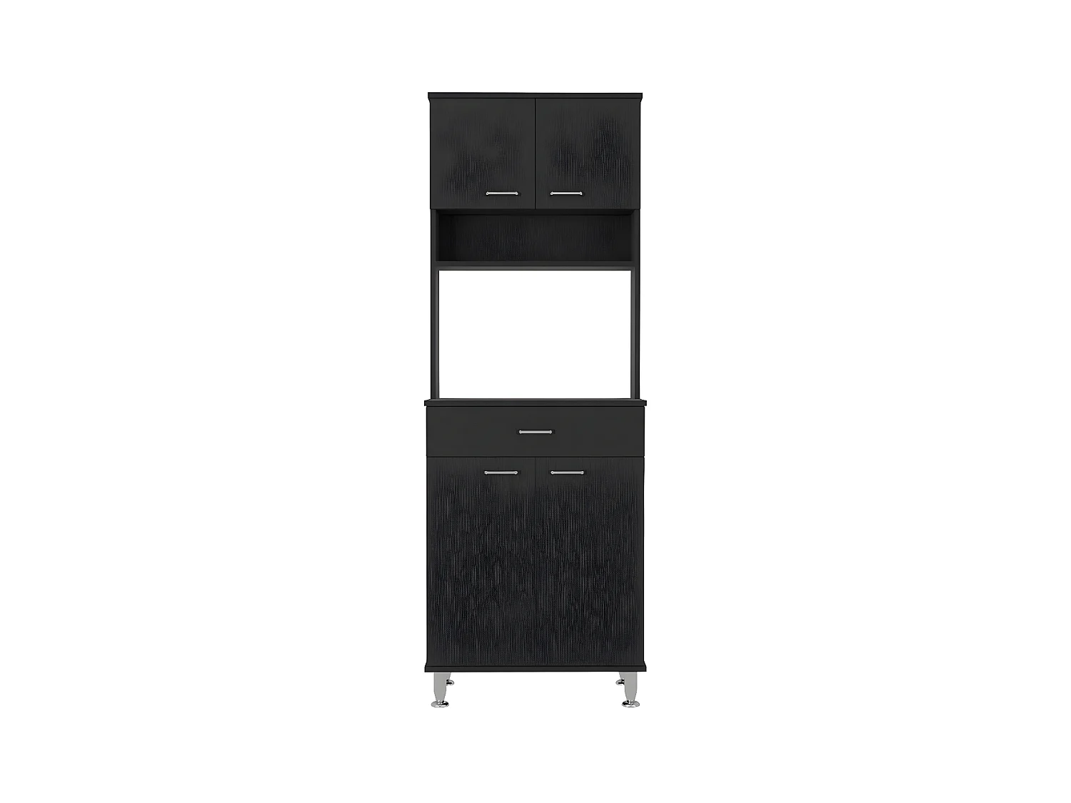 Mobile Della in melaminico, con cassetto con guida in metallo, 168.91 cm X 59.94 cm X 35.30 cm , Nero