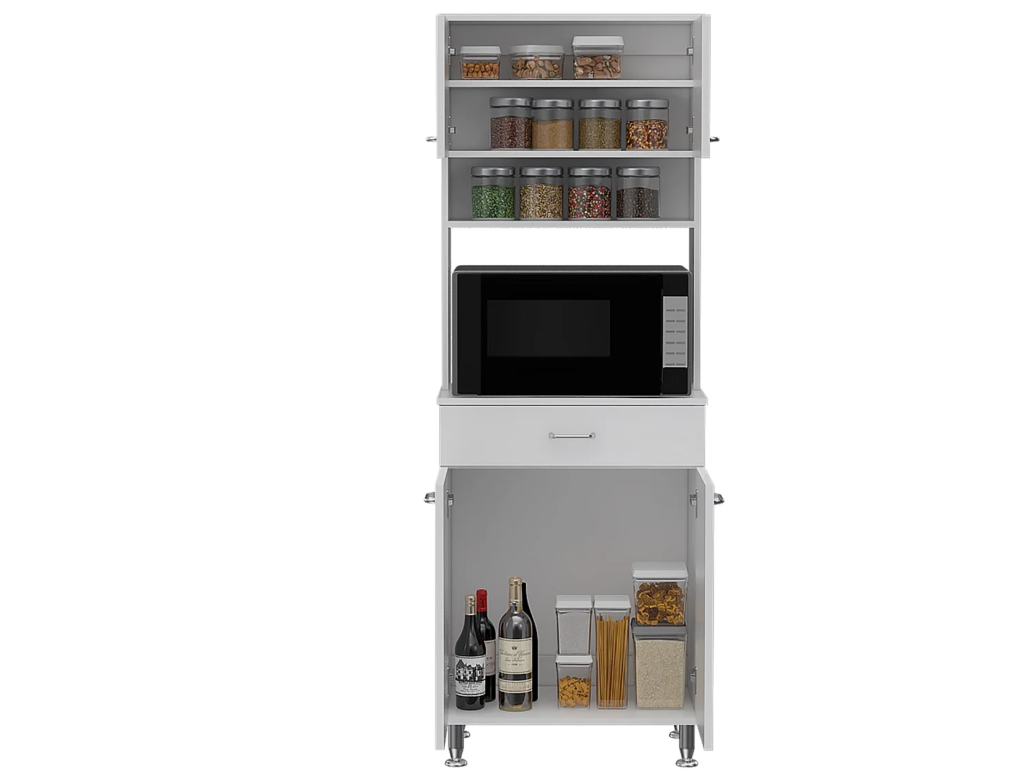 TUHOME CONCEPT Armoire de cuisine Della de 169 cm, blanc