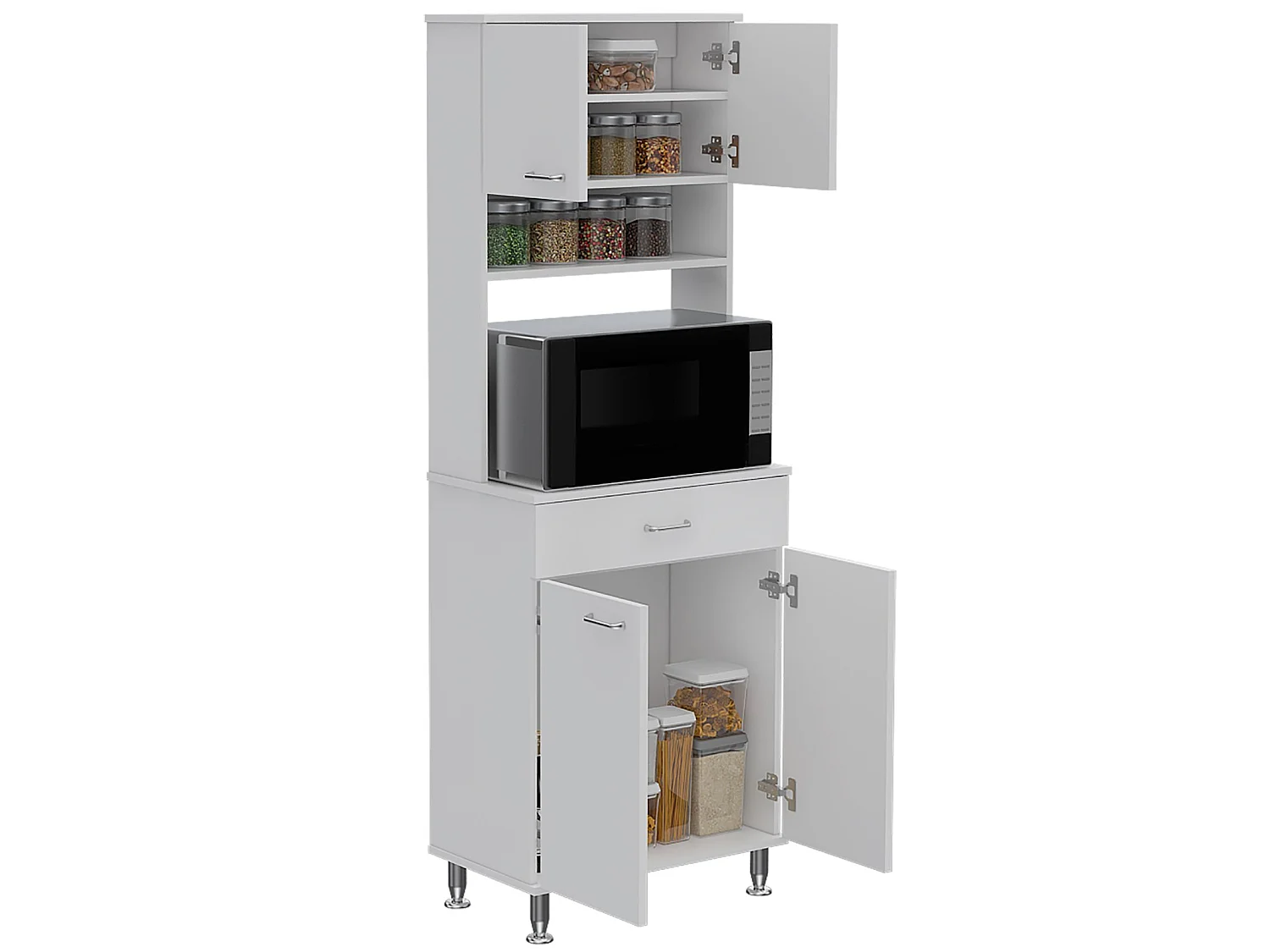 TUHOME CONCEPT Armoire de cuisine Della de 169 cm, blanc