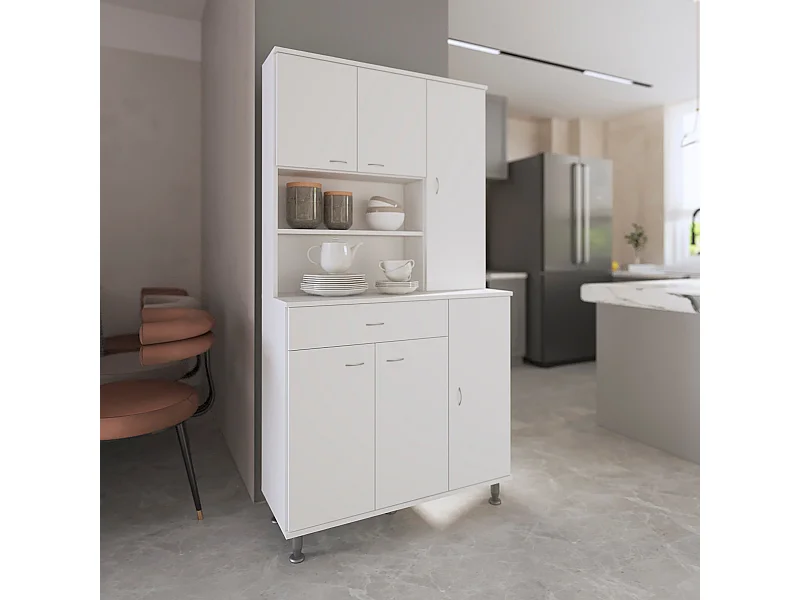 Armadio Della MT in melamina, con cassetto con guida in metallo , 168.91 cm X 89.91 cm X 34.79 cm , Bianco