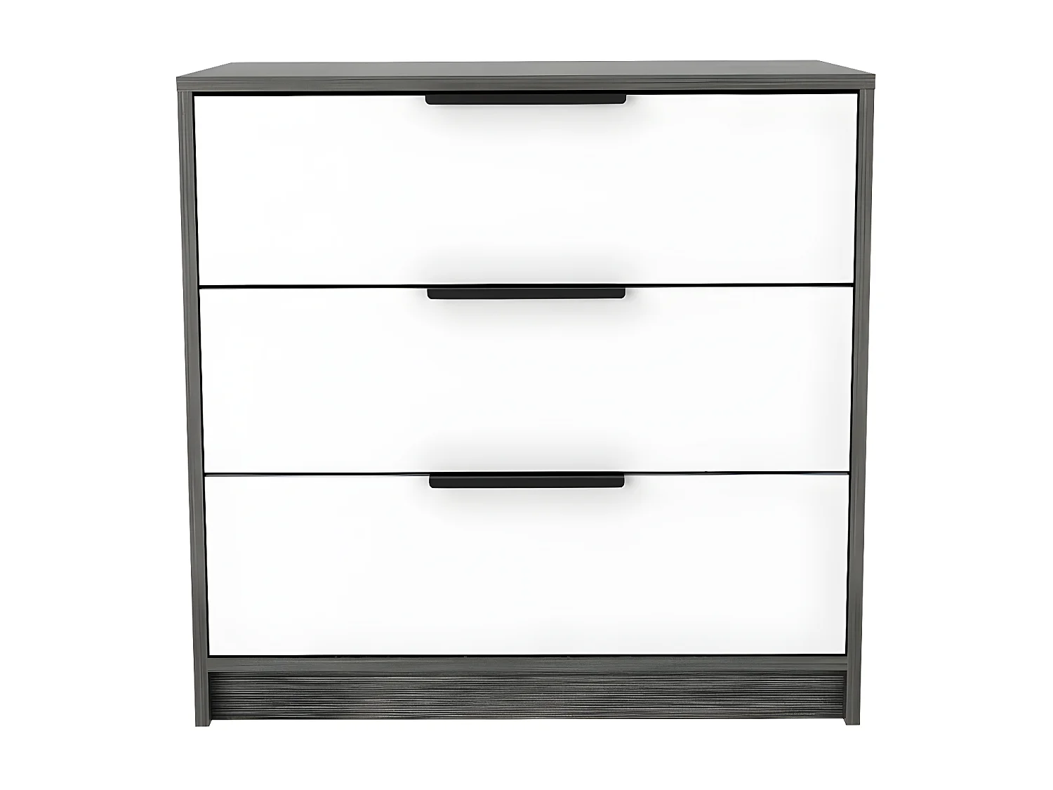 Cómoda Kaia em melamina, com gavetas de calhas metálicas, 68.68 cm X 69.85 cm X 41.50 cm , Branco