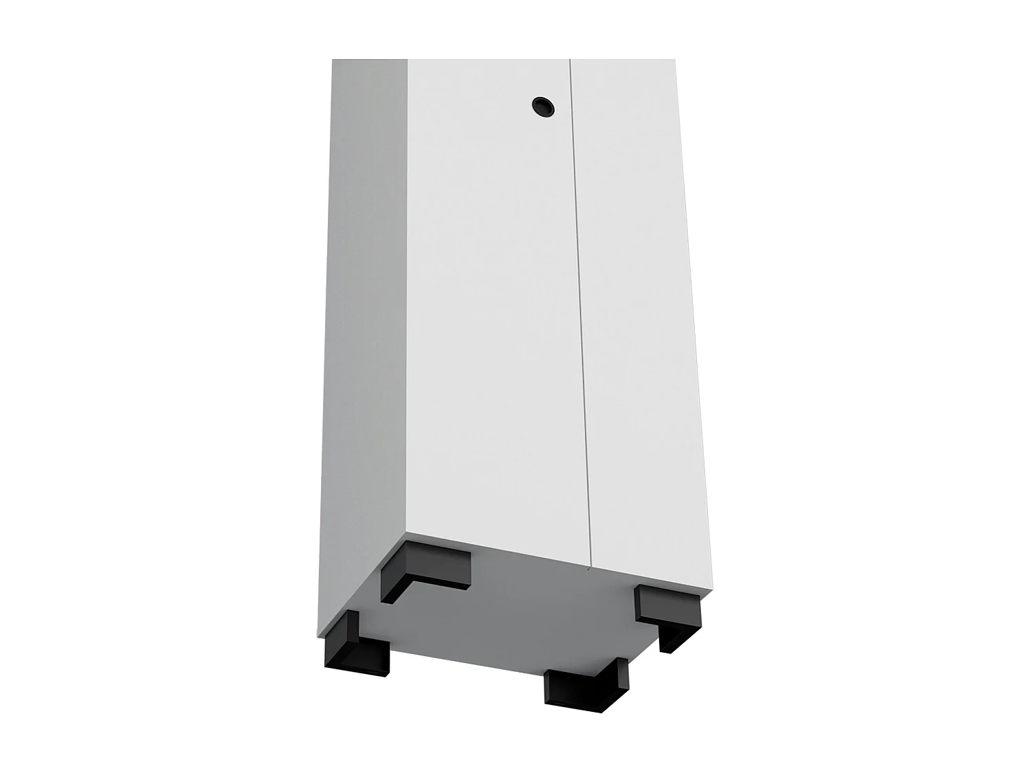 Armoire 2 portes en mélamine, avec tiroir à rail métallique, 178.99 cm X 59.20 cm X 50.01 cm , Blanc