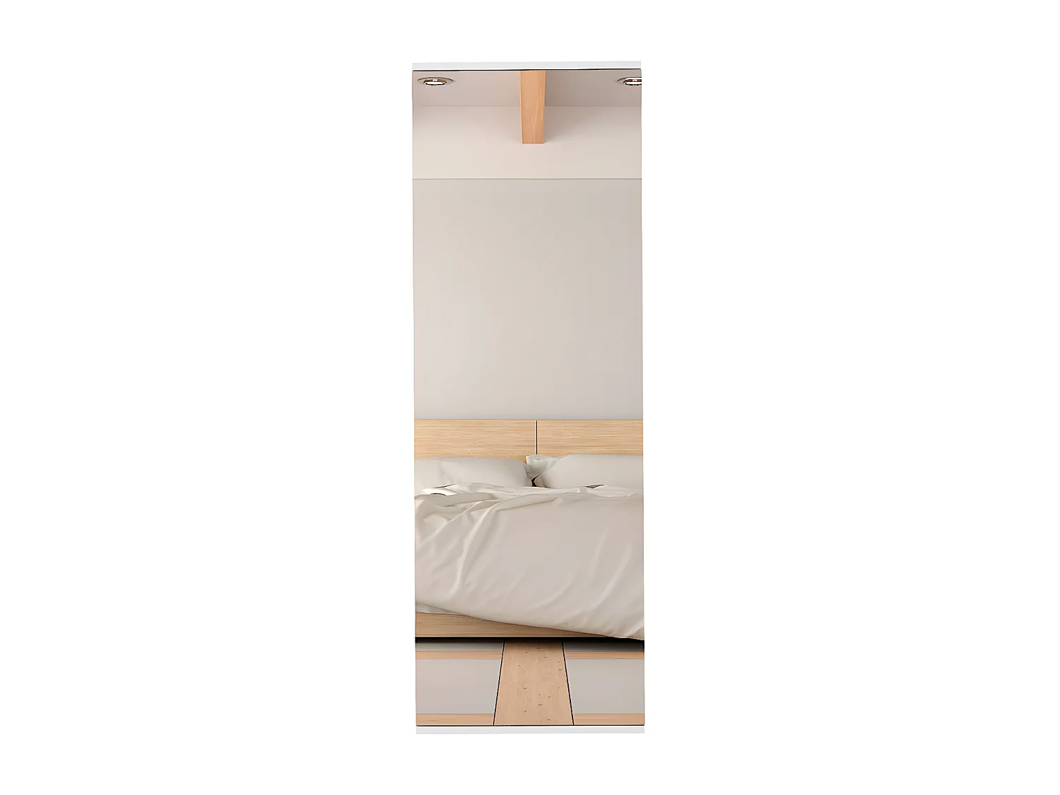 Zapatero de pared leto en Melamina, con espejo , 137.92 cm  X 46.99 cm  X 20.57 cm  , Gris / plata