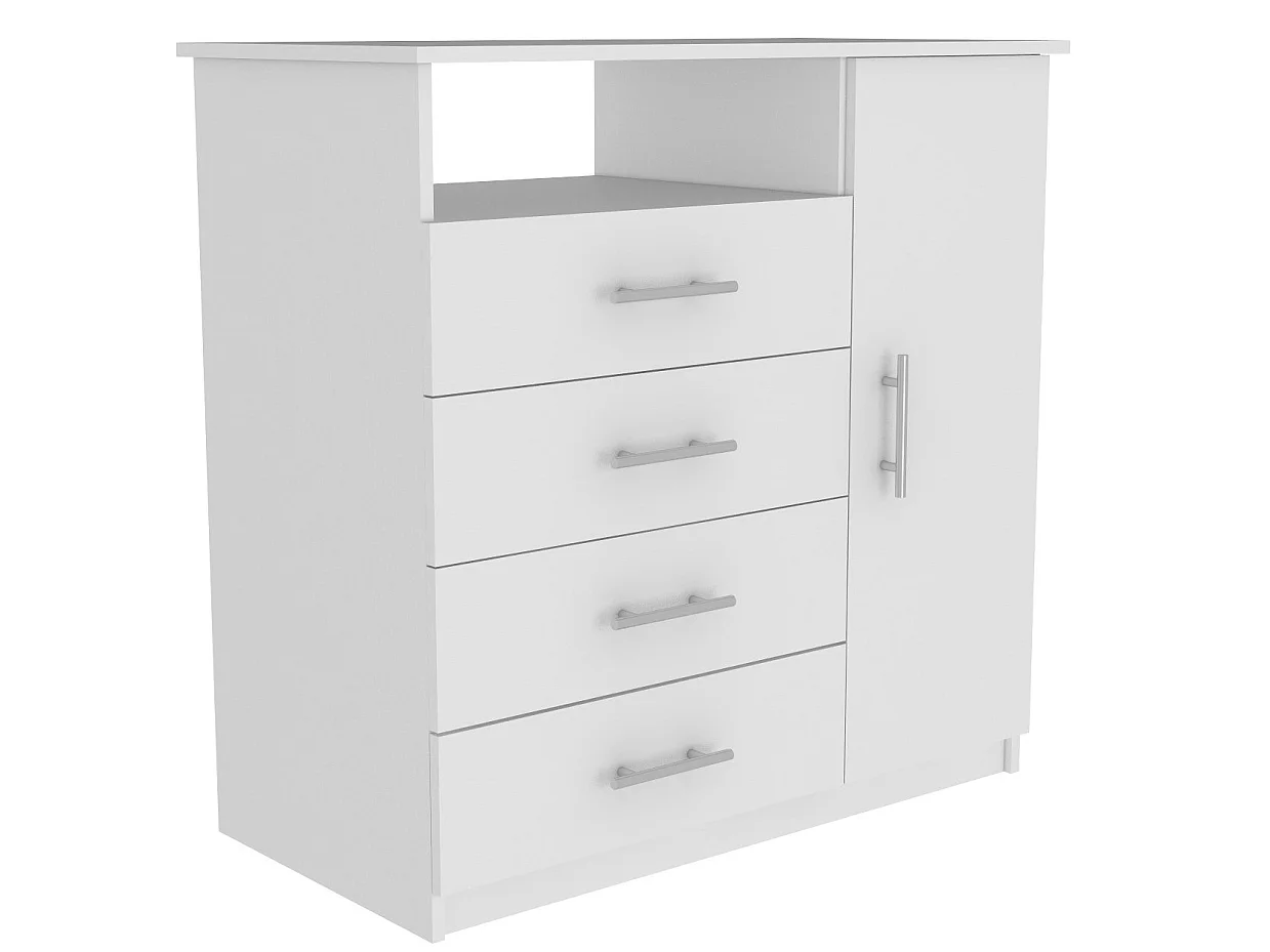TUHOME CONCEPT Cassettiera Peru da 91 cm, bianco