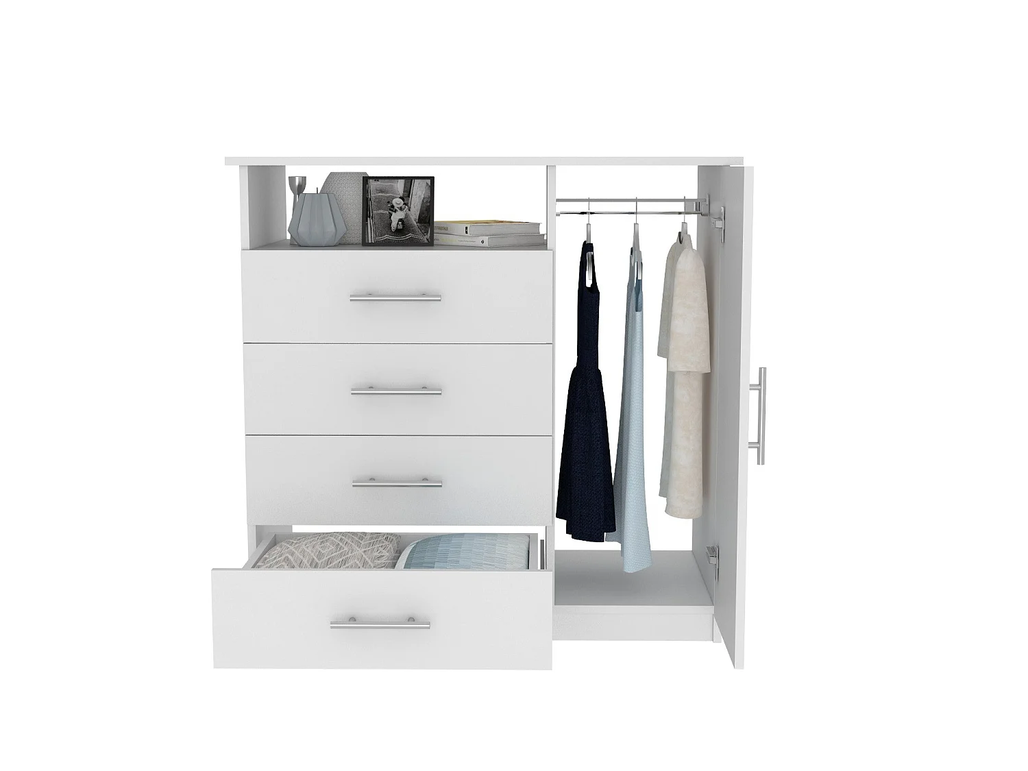 TUHOME CONCEPT Cassettiera Peru da 91 cm, bianco