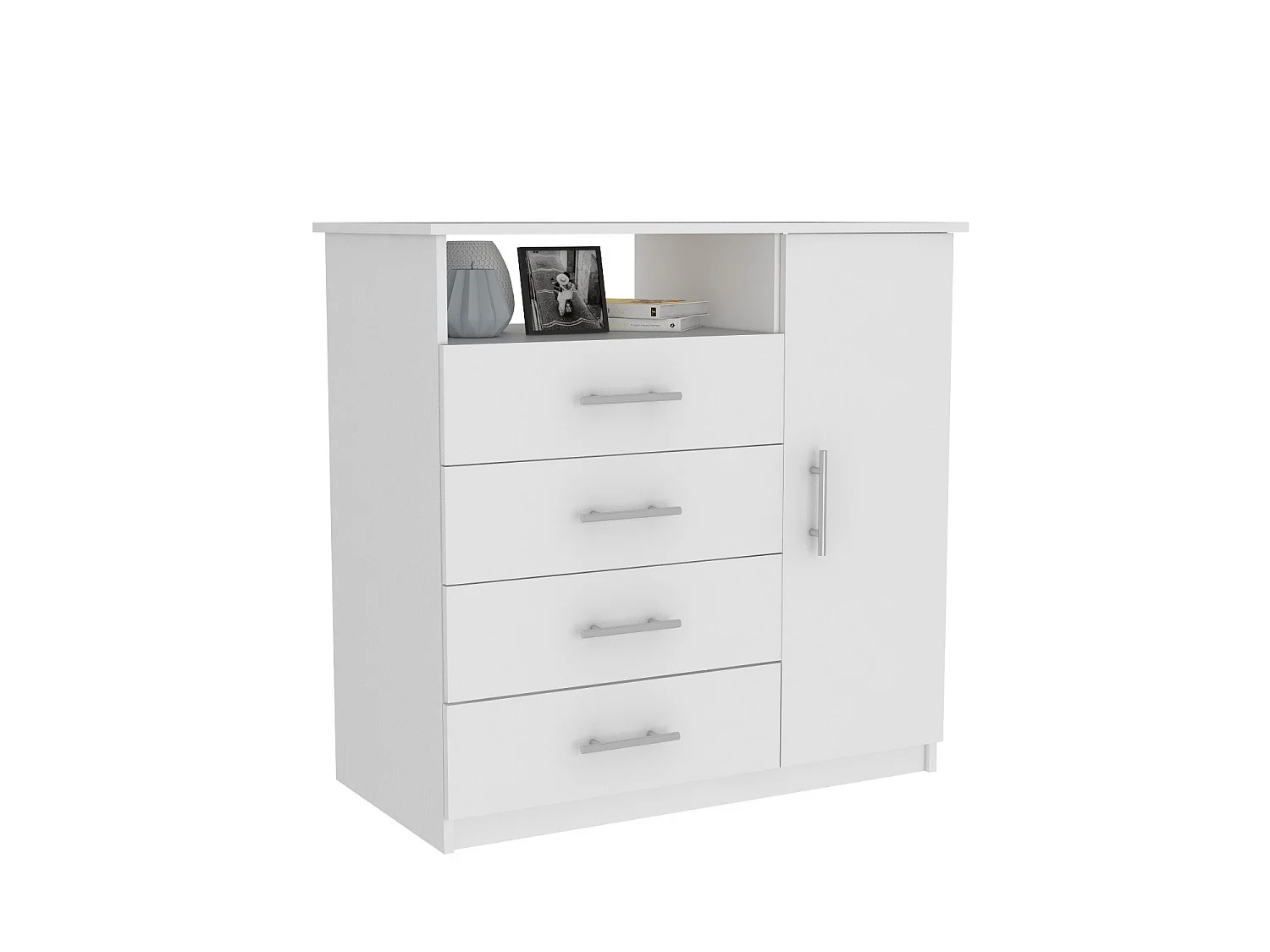 TUHOME CONCEPT Cassettiera Peru da 91 cm, bianco