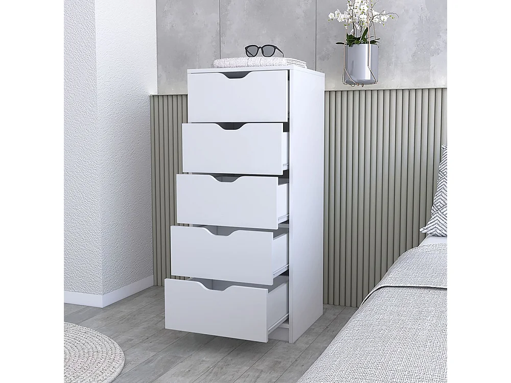 TUHOME CONCEPT Cómoda Basilea Narrow de 45 cm, blanco