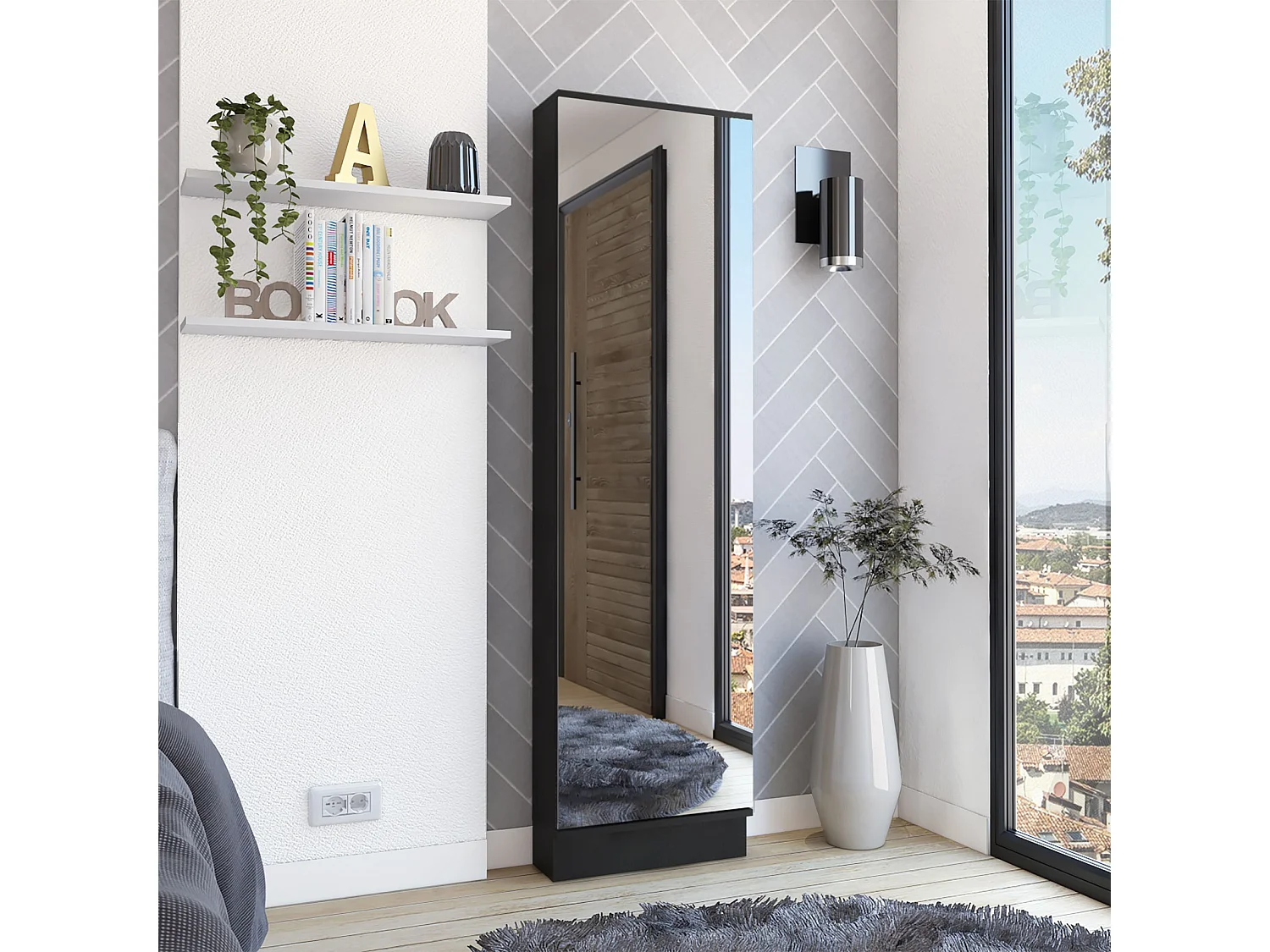 TUHOME CONCEPT Zapatero Leto de 170 cm, wengué