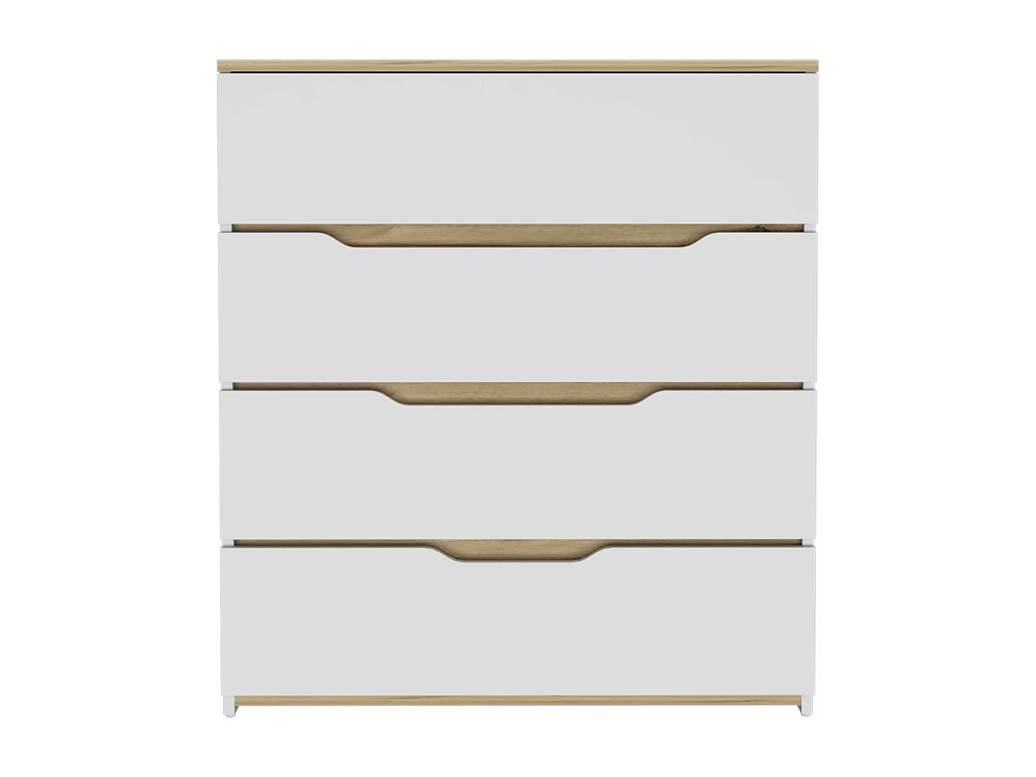 Cassettiera Zoé in melamina, con 4 cassetti con guida in metallo, 88.97 cm X 79.98 cm X 34.97 cm, Multicolore