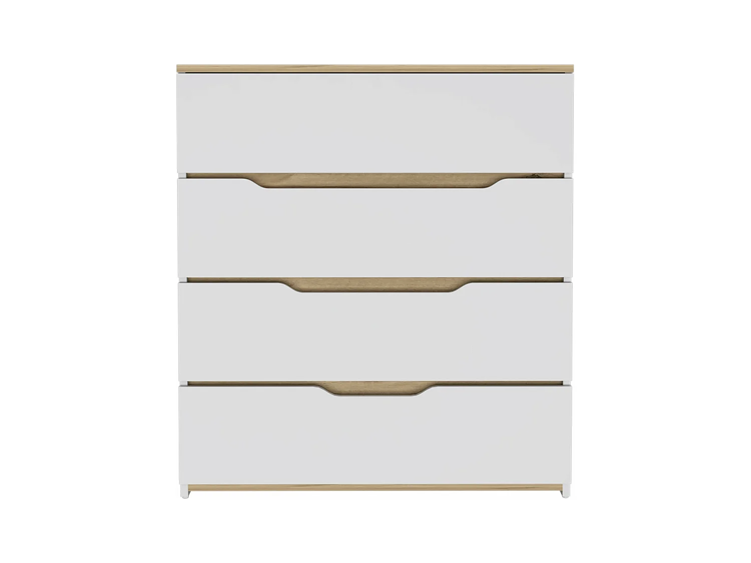 Cómoda zoé en Melamina, con 4 cajones de riel metálico , 88.97 cm  X 79.98 cm  X 34.97 cm  , Multicolor